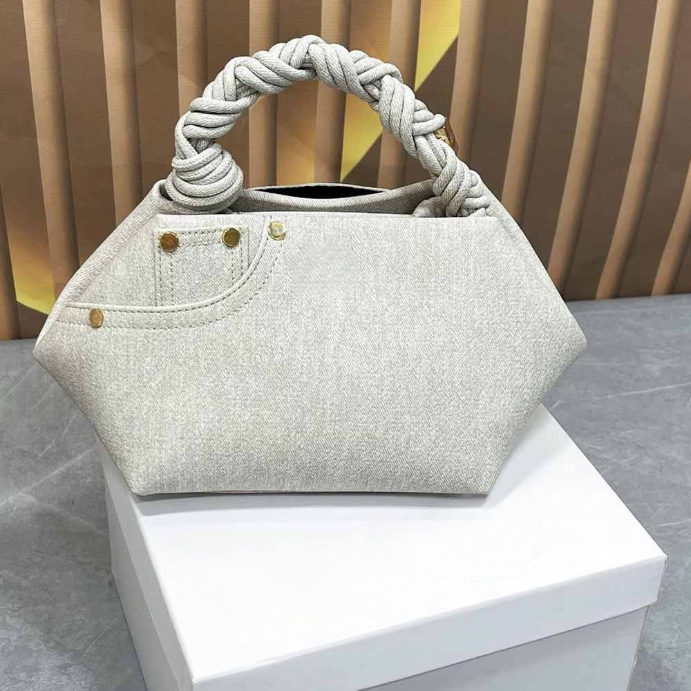 #390 Women's new denim woven hexagonal shoulder bag