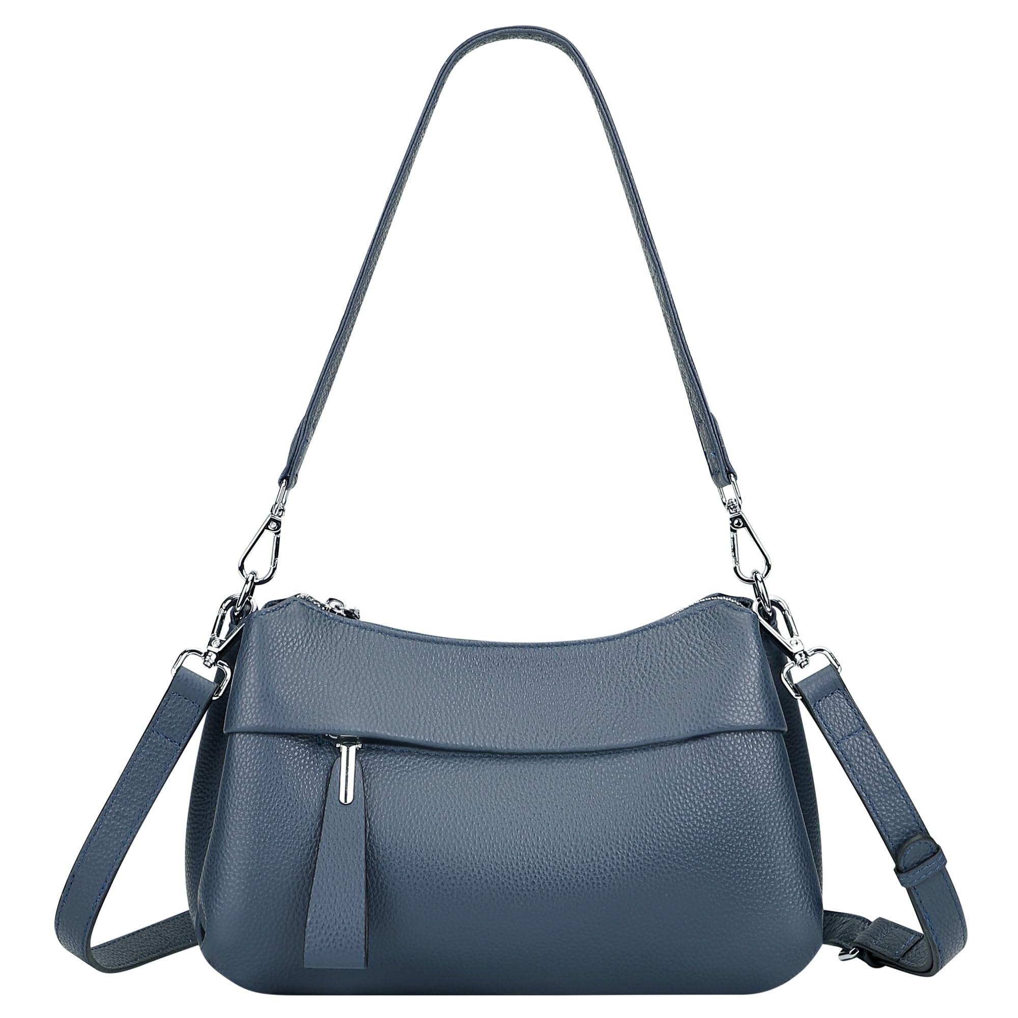 #370 Small Genuine Leather Crossbody Bags for Women Shoulder Purses | Ladies Leather Purses with 2 Detachable Straps for Hobo/Shoulder, Fits 7.9" ipad for Work, Daily, Dating
