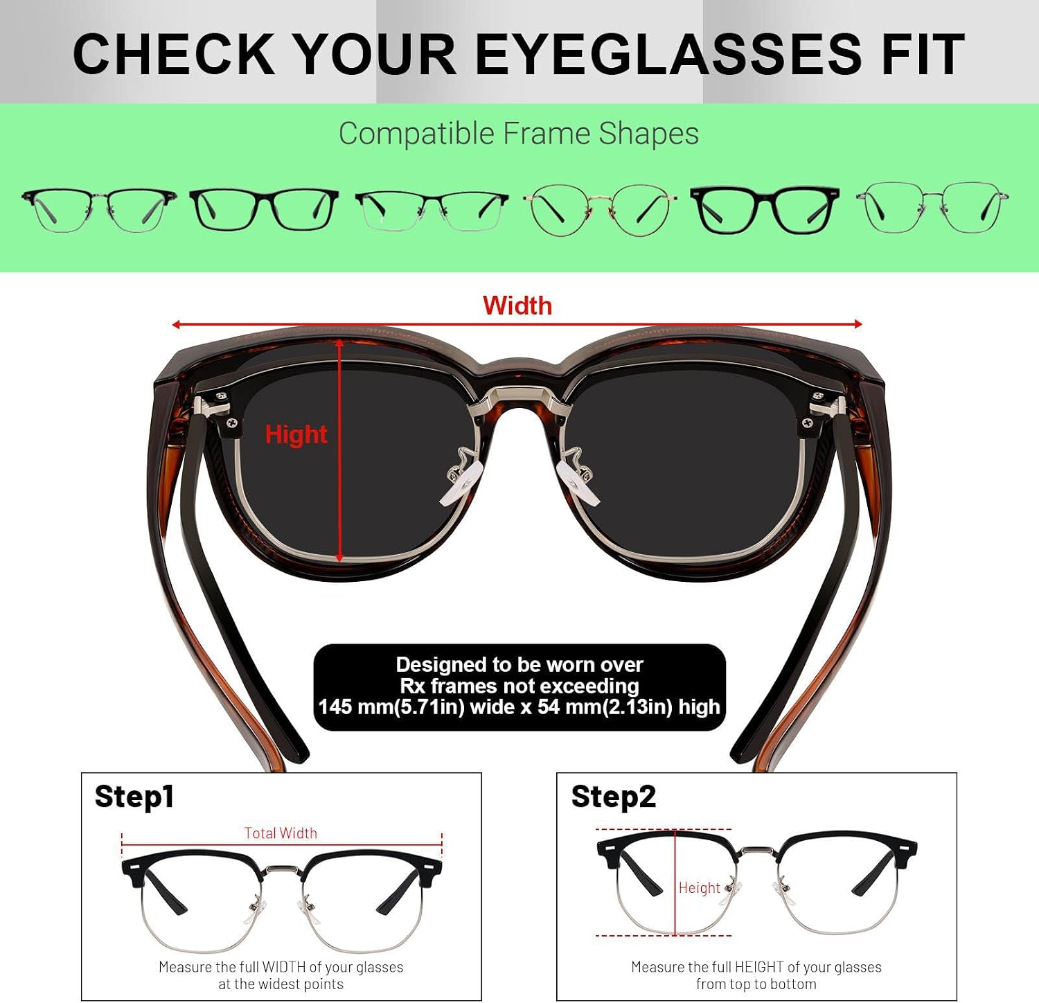 #120 Polarized Fit Over Glasses Sunglasses for Women | Stylish Oversized Cover Round UV400 Cat Eye Shades for go out Driving