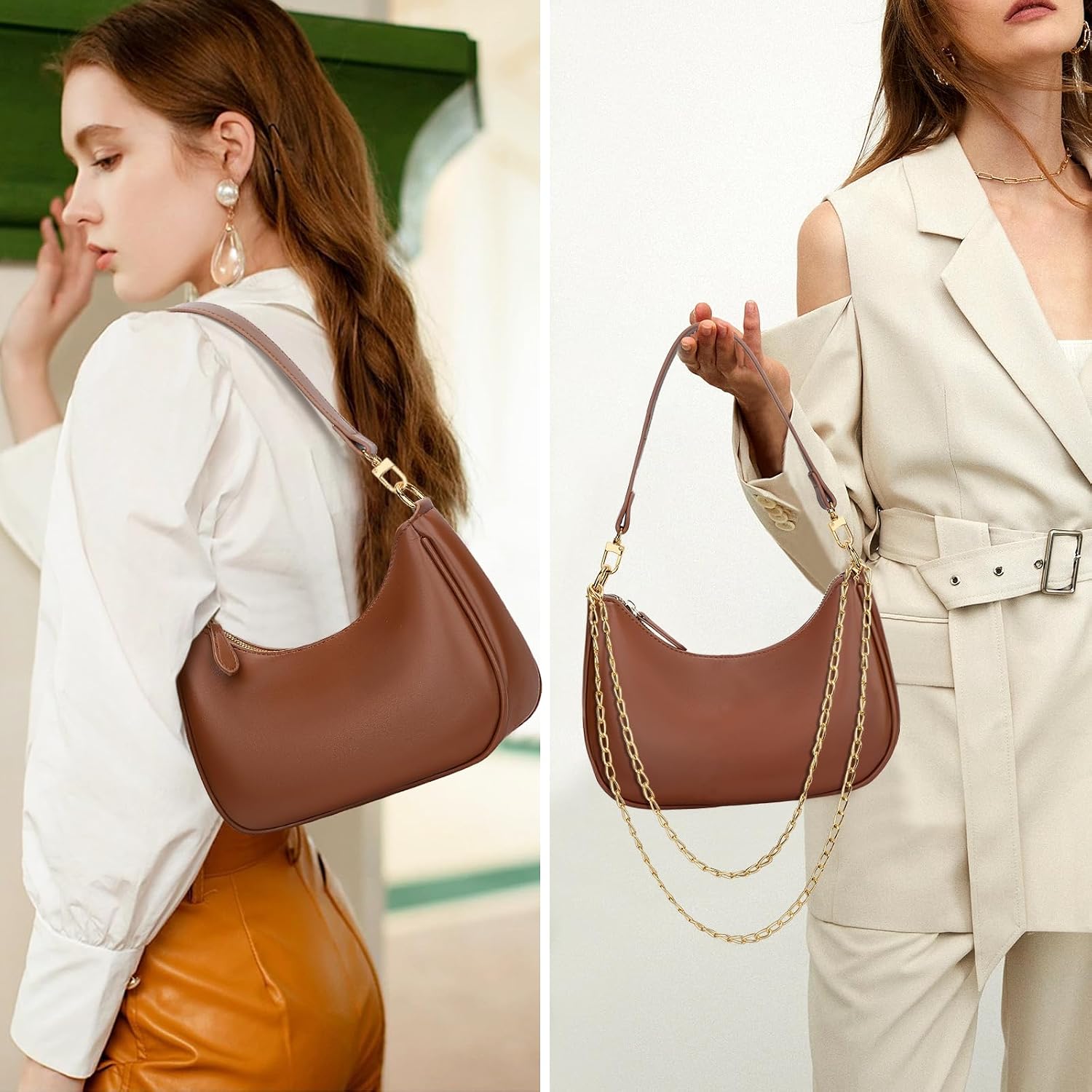 #80 Shoulder Bag for Women Cute Hobo Purses and Handbags Underarm Purse | Women Shoulder Purse Retro Clutch Tote Bags for Women