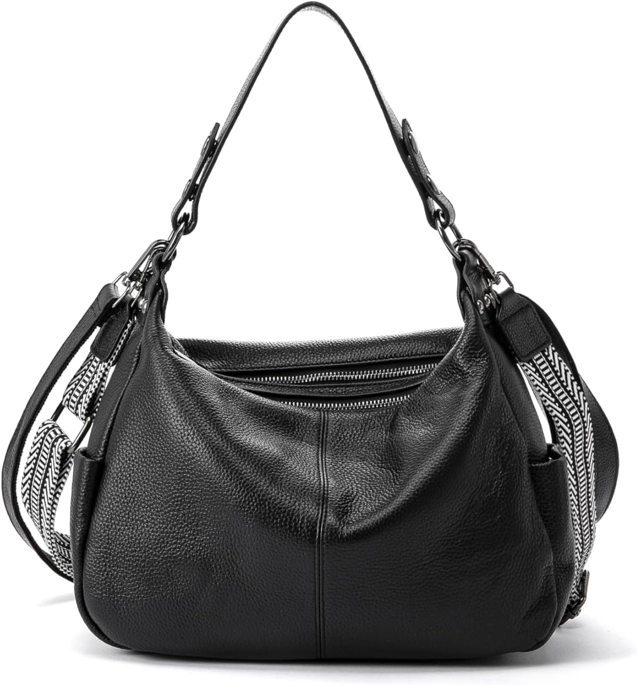 #330 Genuine Leather Messenger Hobo Bags Crossbody Handbag for Women Shoulder Bag with Adjustable Straps