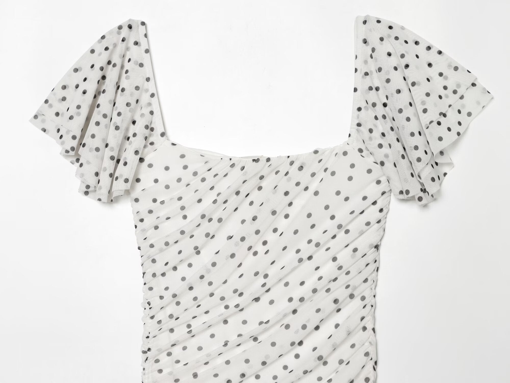 Women's slim pleated polka dot dress