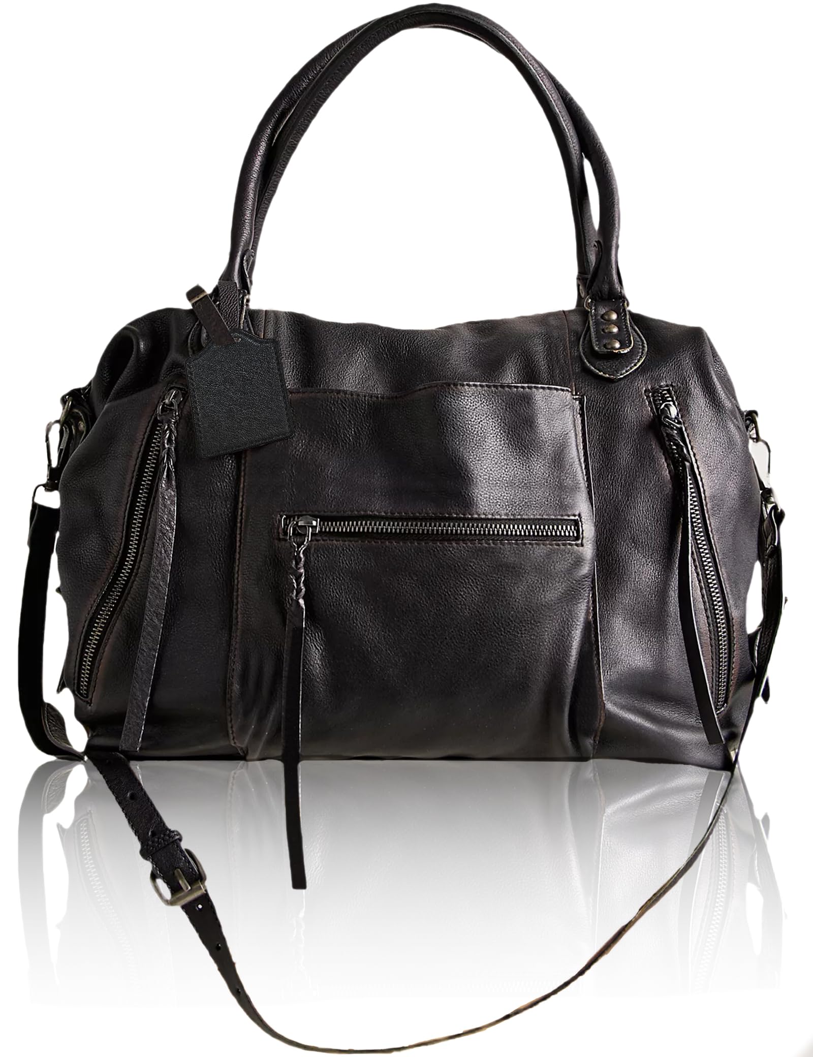 #260 Women's Large Tote Bag City Tote Bag Purse with Zipper Women Vegan Leather Hobo Handbags with Adjustable Strap