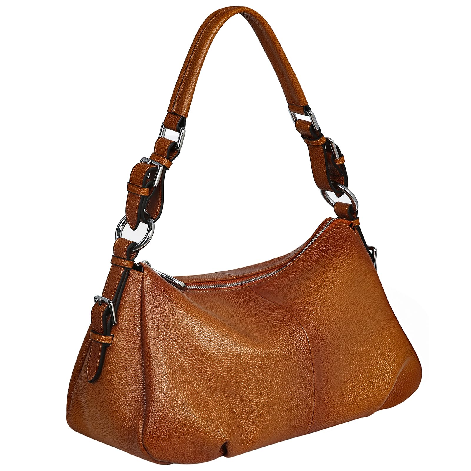 #450 HESHE Leather Purse and Handbag Hobo Shoulder Bags Tote Bag Crossbody Purse | Designer Genuine Leather Top Handle Ladies Casual Travel Work Satchel Bag Adjustable Straps Large Capacity Zippered Closure