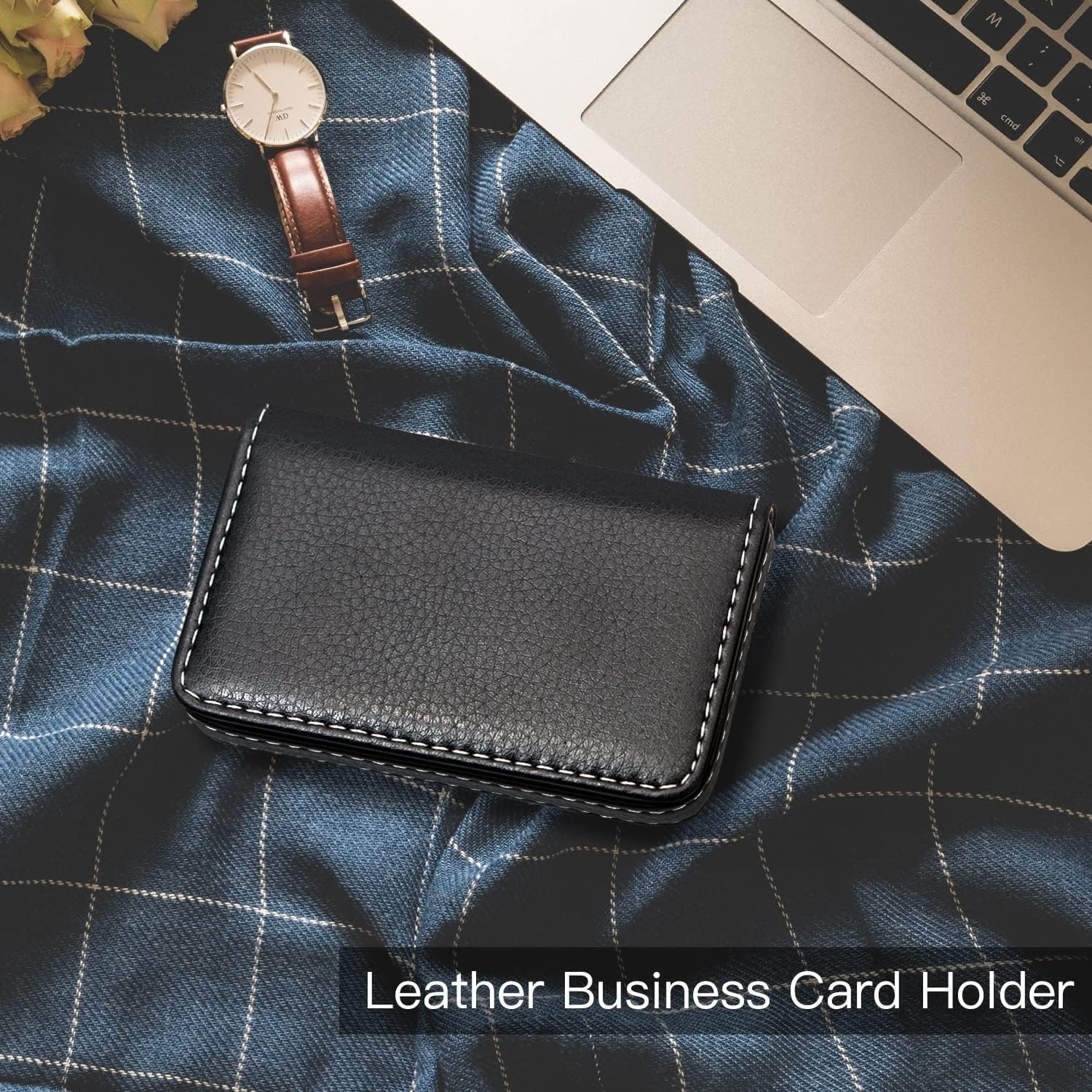 #50 Padike Business Name Card Holder Luxury PU Leather,Business Name Card Holder Wallet Credit card ID Case/Holder For Men & Women - Keep Your Business Cards Clean