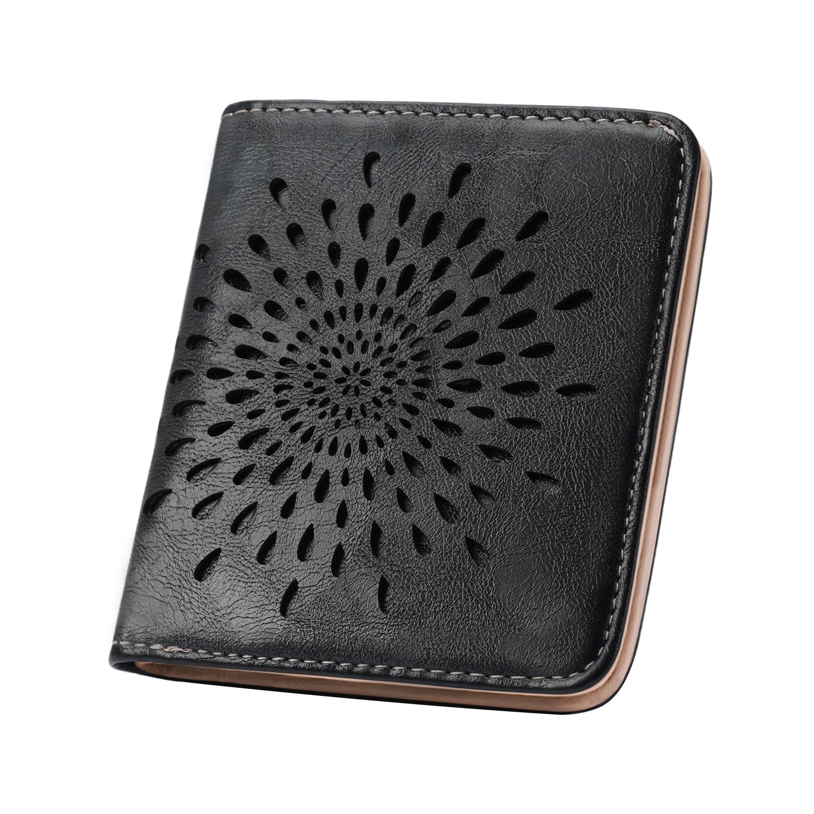 #100 APHISON Womens Wallet, Slim Small Wallet for Women Men RFID Wallet Women Sunflower Leather ID Credit Card Holder whit Zipper Coin Pocket Bifold Compact Wallet