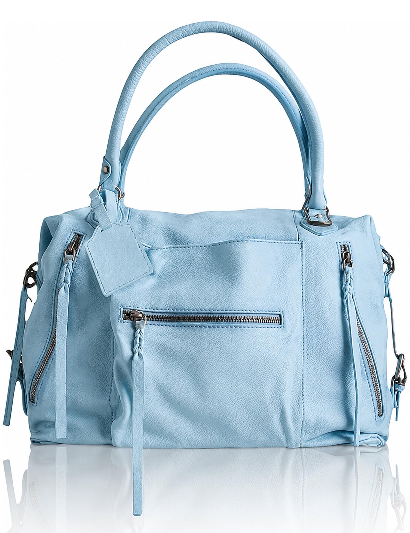 #260 Women's Large Tote Bag City Tote Bag Purse with Zipper Women Vegan Leather Hobo Handbags with Adjustable Strap