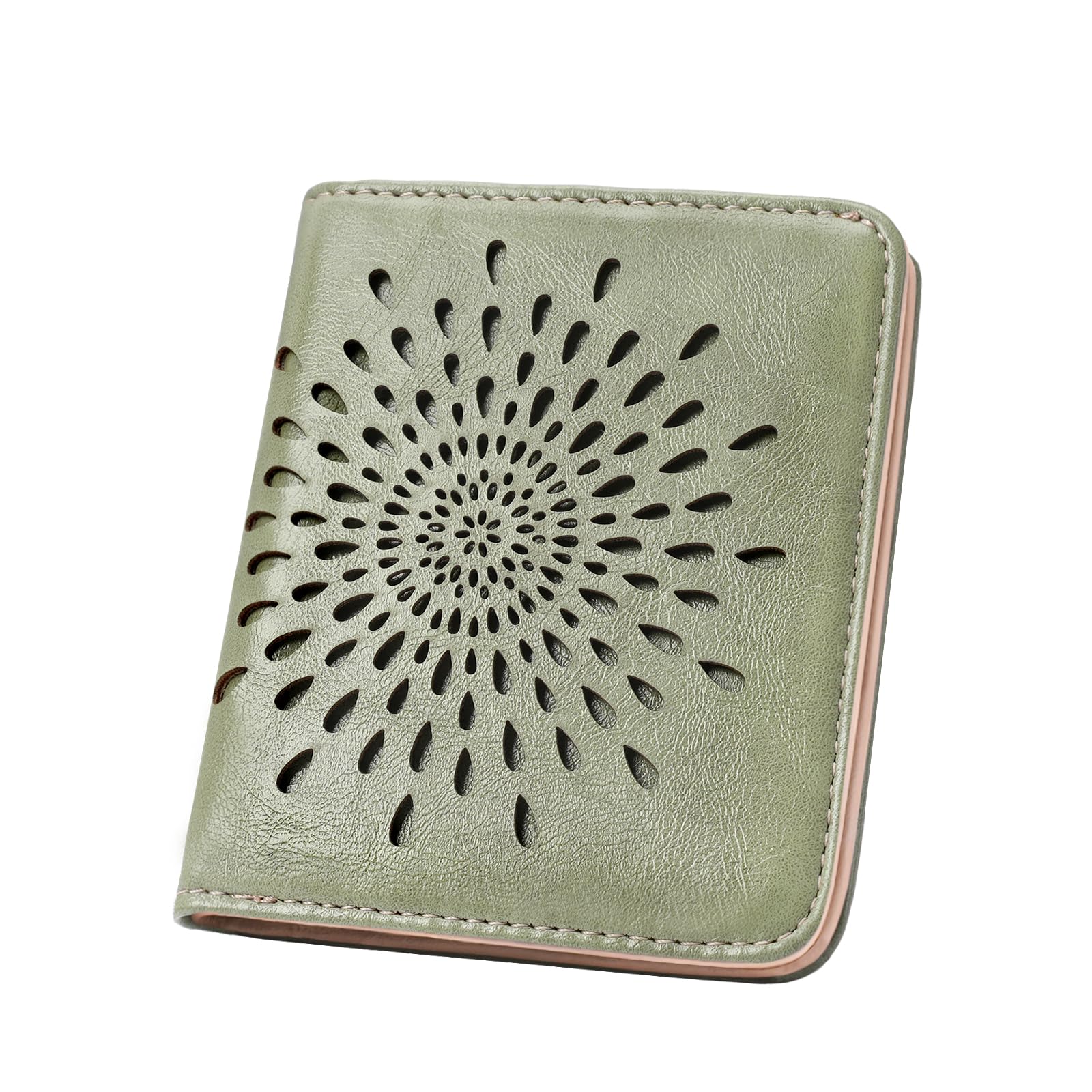 #100 APHISON Womens Wallet, Slim Small Wallet for Women Men RFID Wallet Women Sunflower Leather ID Credit Card Holder whit Zipper Coin Pocket Bifold Compact Wallet