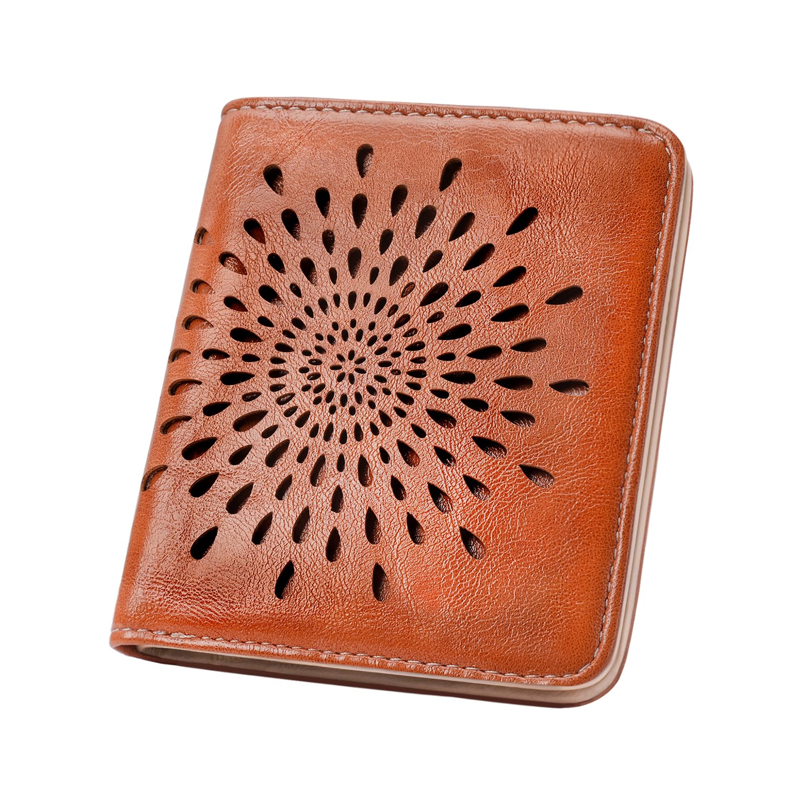 #100 APHISON Womens Wallet, Slim Small Wallet for Women Men RFID Wallet Women Sunflower Leather ID Credit Card Holder whit Zipper Coin Pocket Bifold Compact Wallet