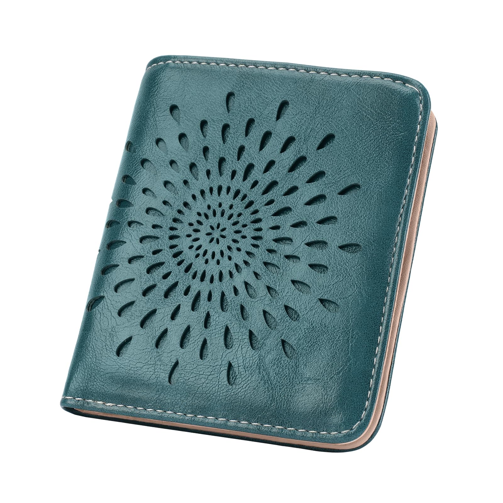 #100 APHISON Womens Wallet, Slim Small Wallet for Women Men RFID Wallet Women Sunflower Leather ID Credit Card Holder whit Zipper Coin Pocket Bifold Compact Wallet