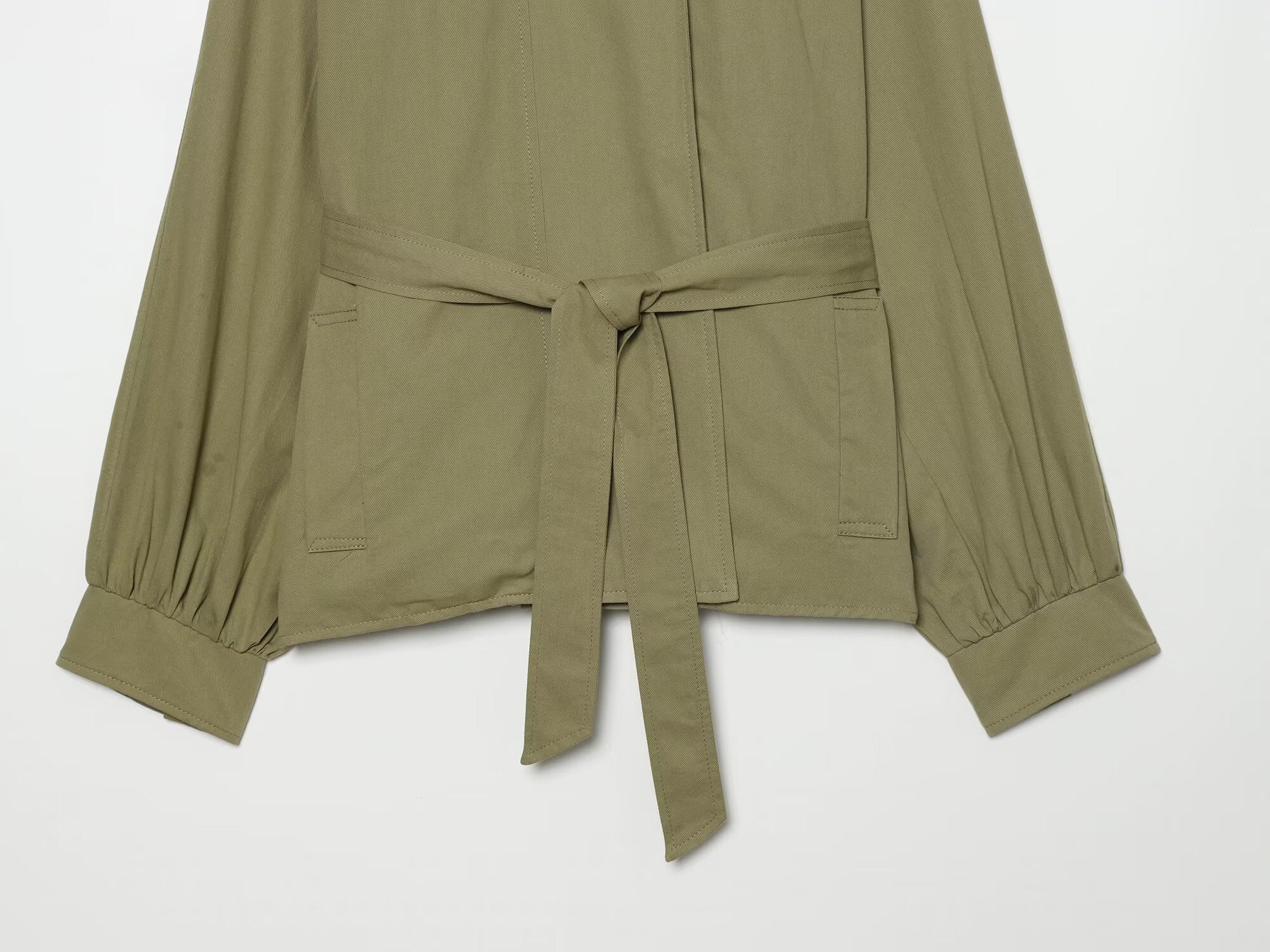 Women's With Belt stand collar jacket Coat
