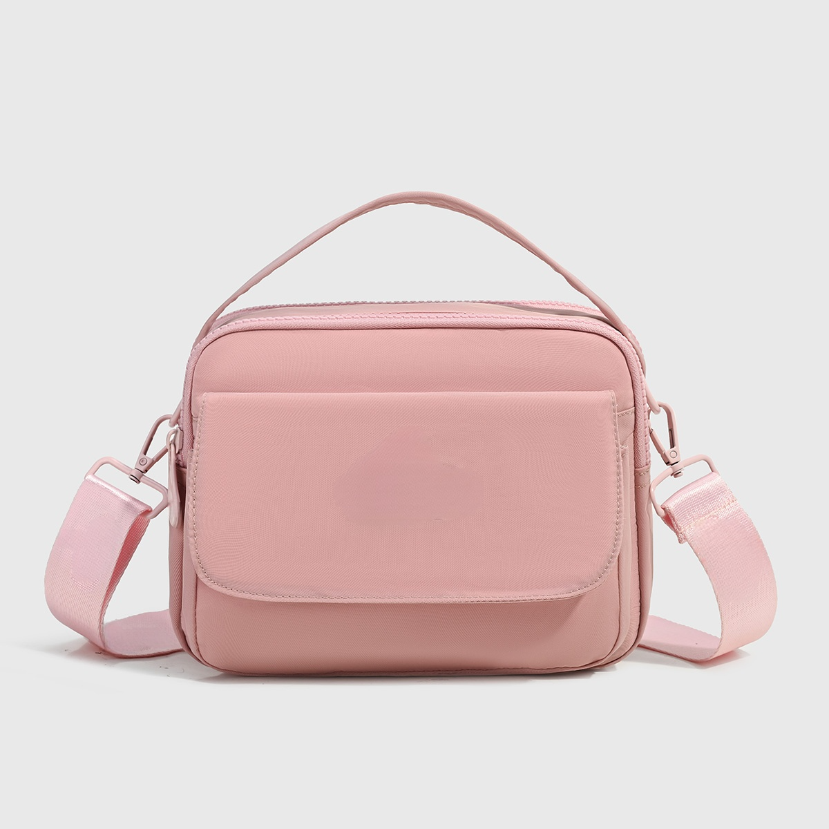 #380 Women's new fashion Joker double zipper design messenger bag