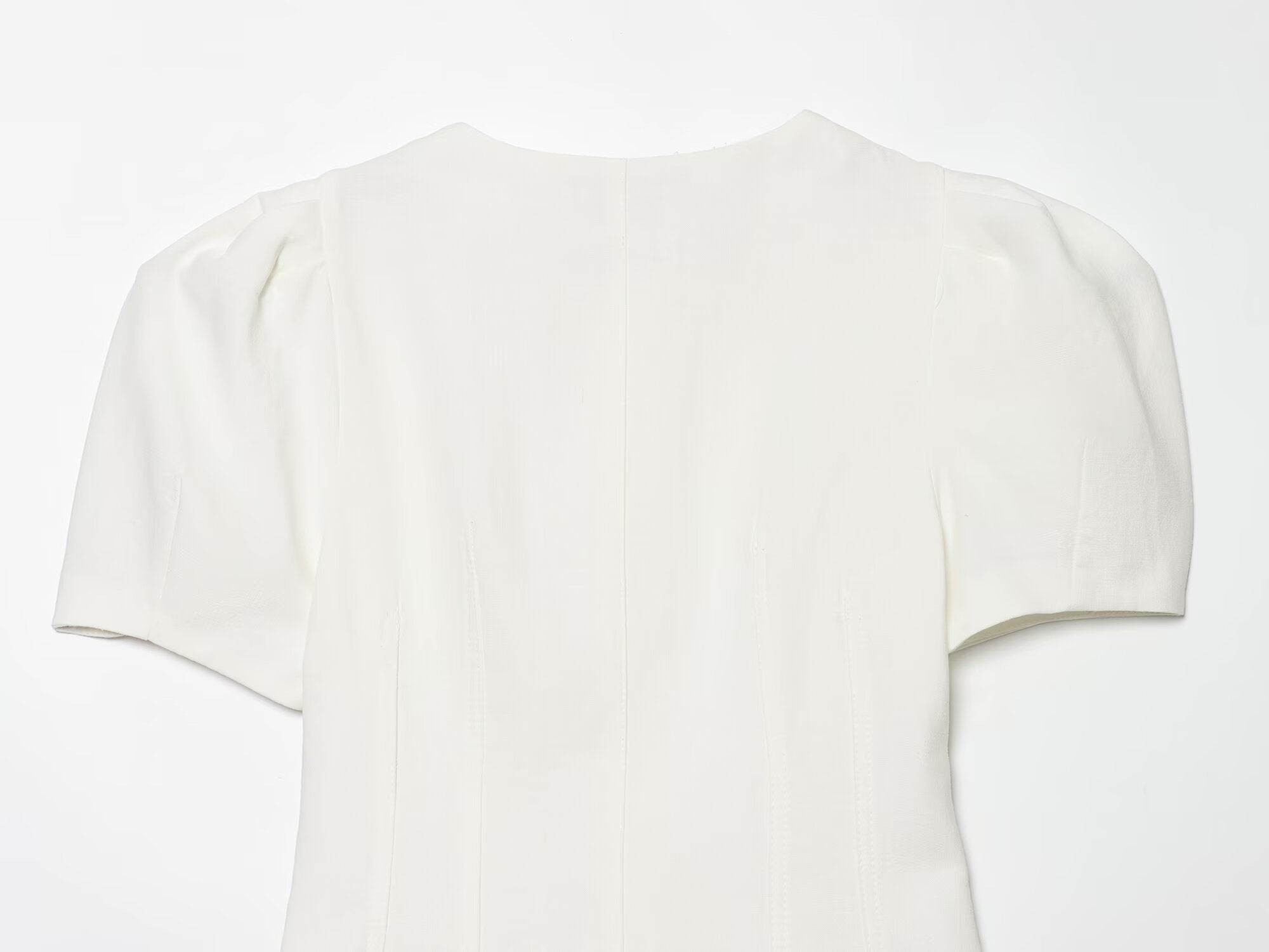 Women's button decoration bubble sleeve mini dress