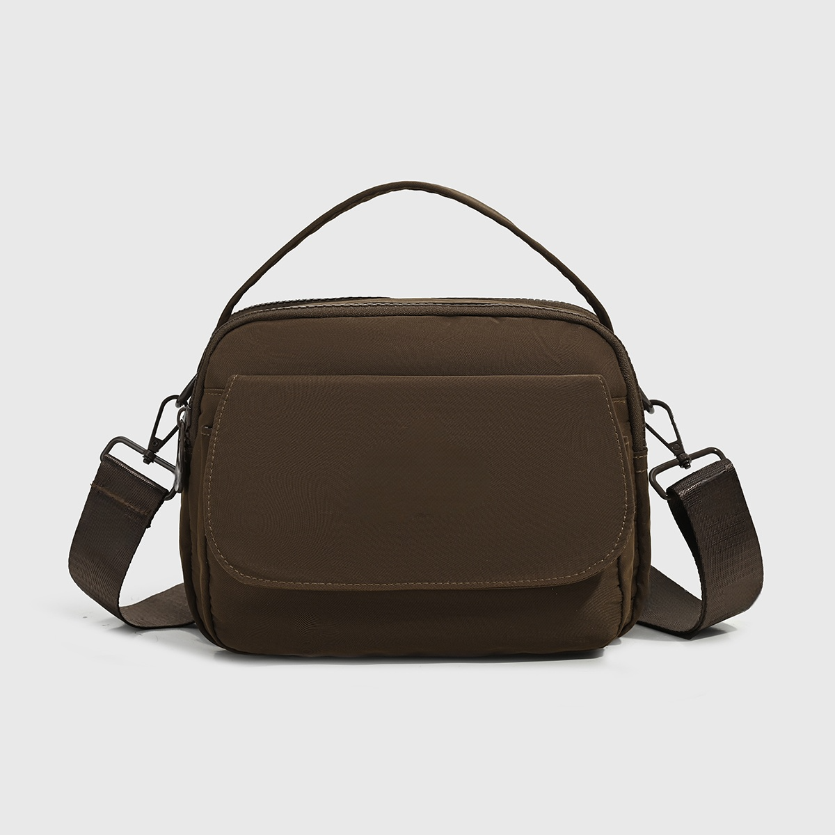 #380 Women's new fashion Joker double zipper design messenger bag