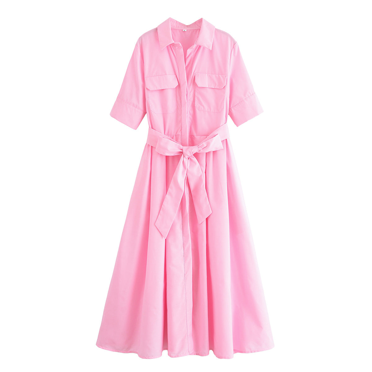 Women's with Belt shirt style poplin striped dress