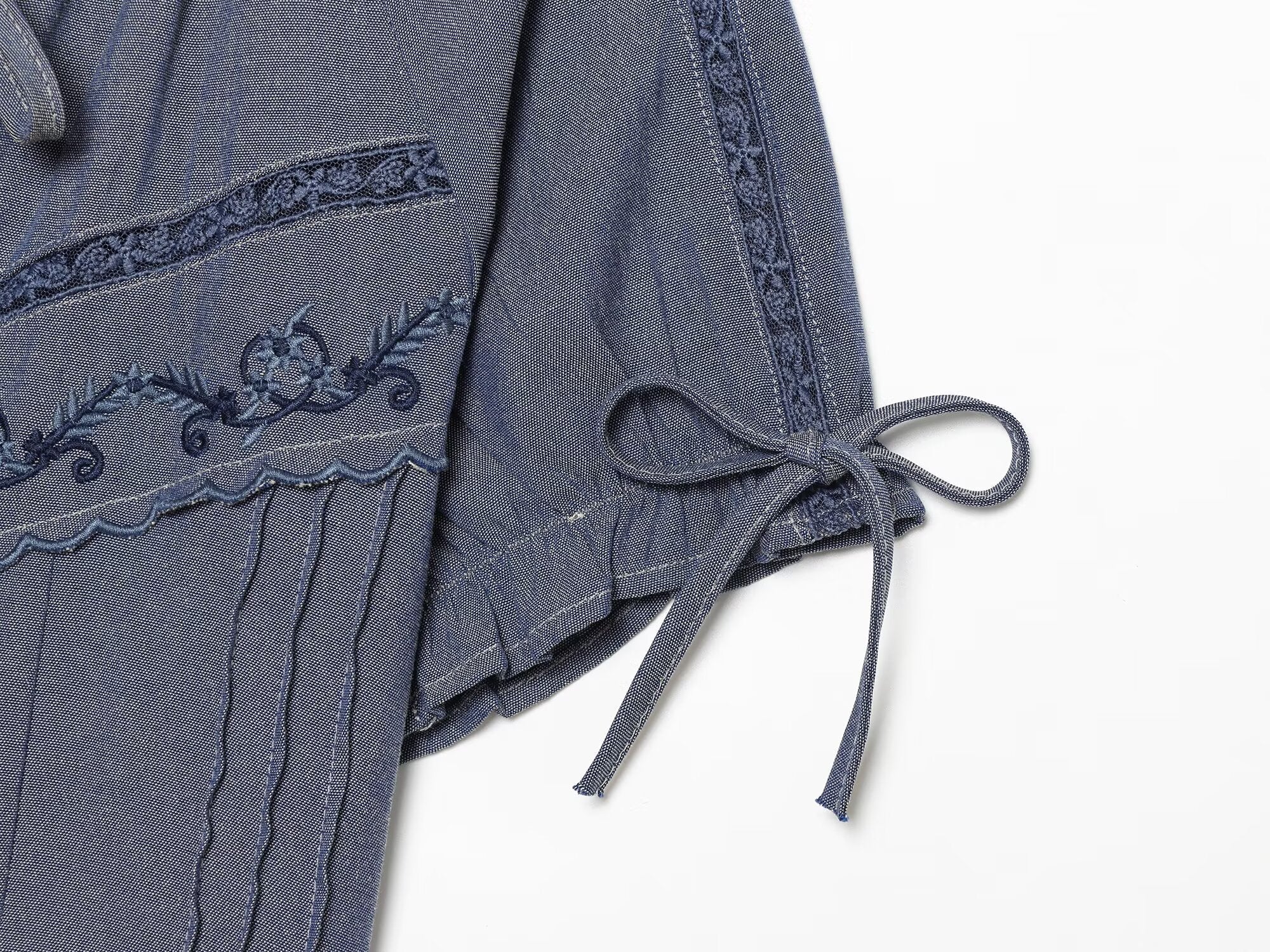 Women's bow decoration embroidered shirt