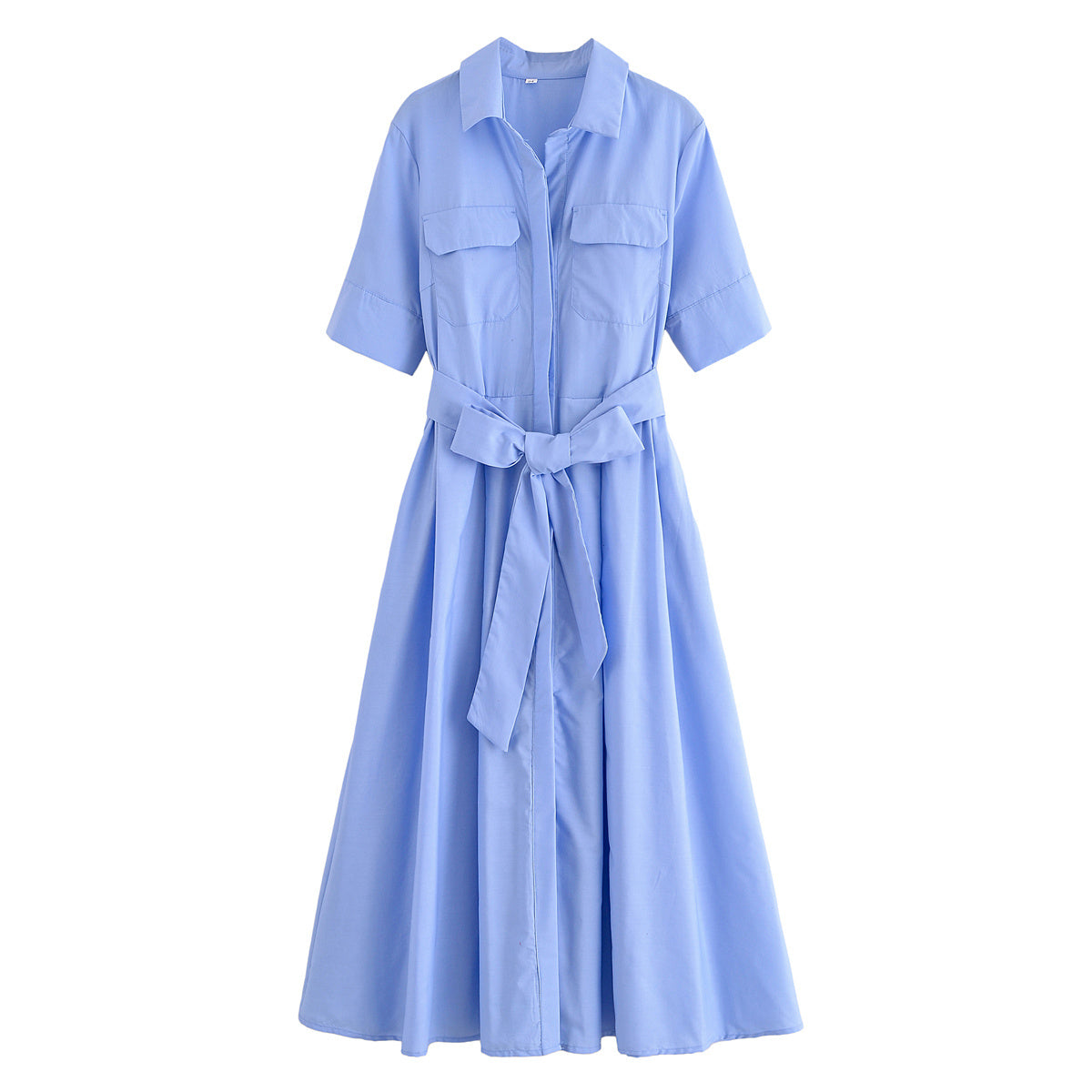 Women's with Belt shirt style poplin striped dress