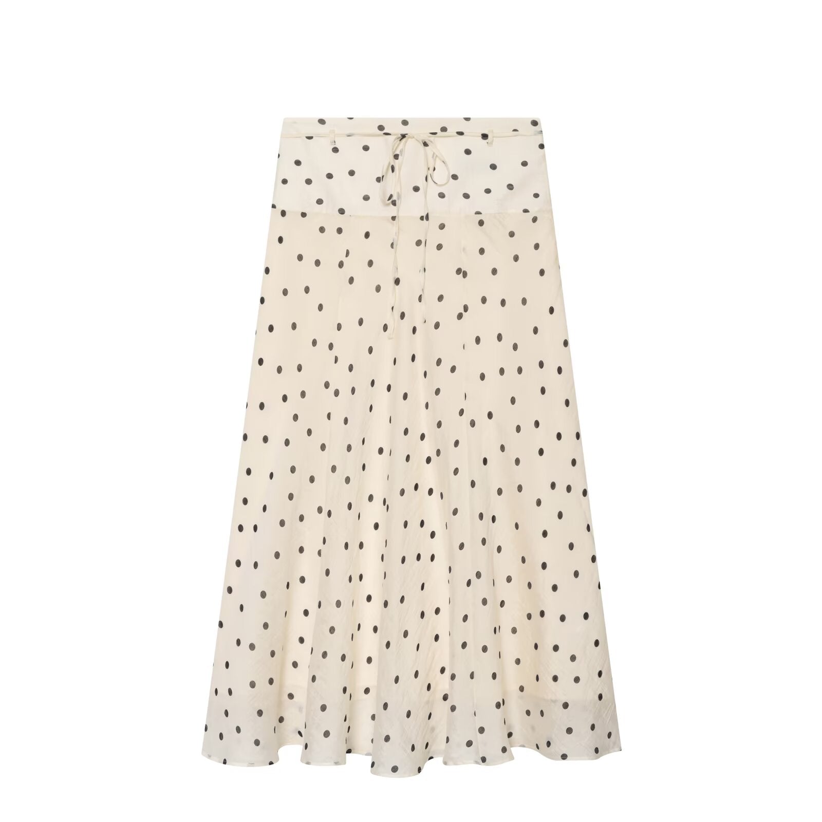 suit Women's 2 pieces polka dot lace up MIDI skirt+polka dot bow top