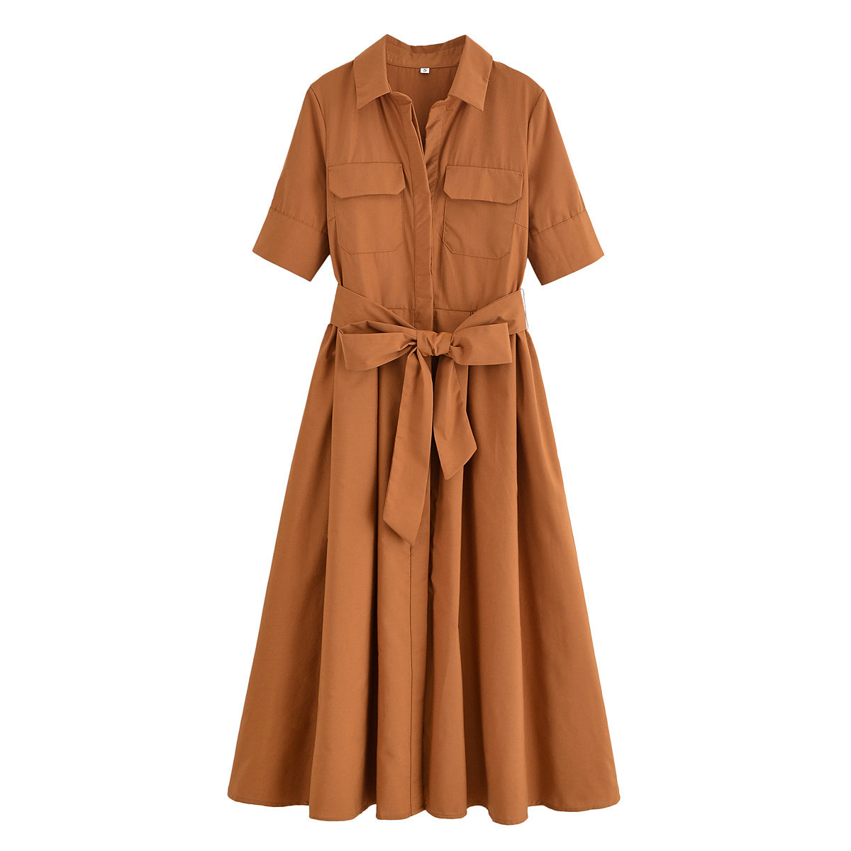 Women's with Belt shirt style poplin striped dress