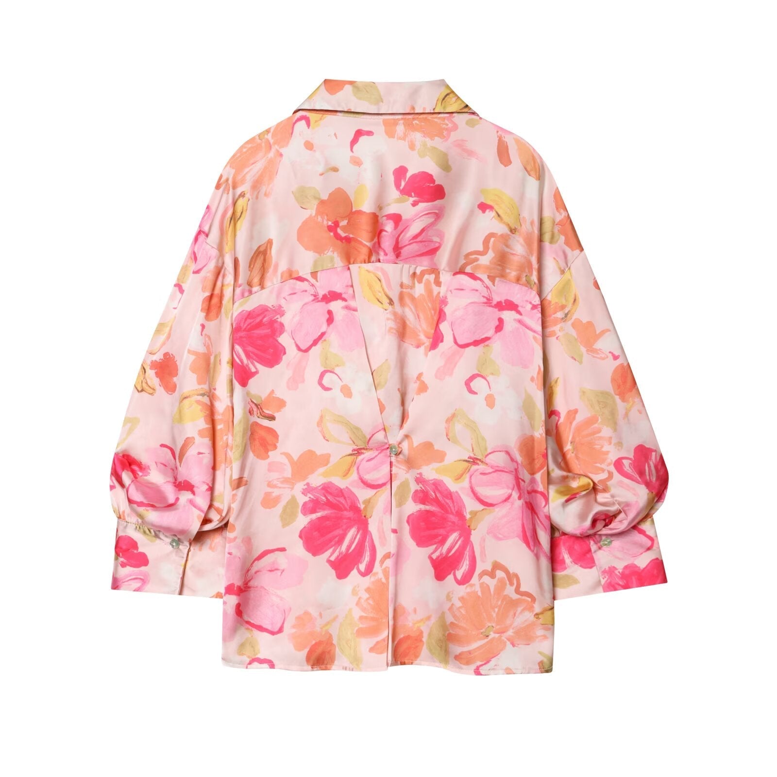 Women's satin textured floral printed shirt