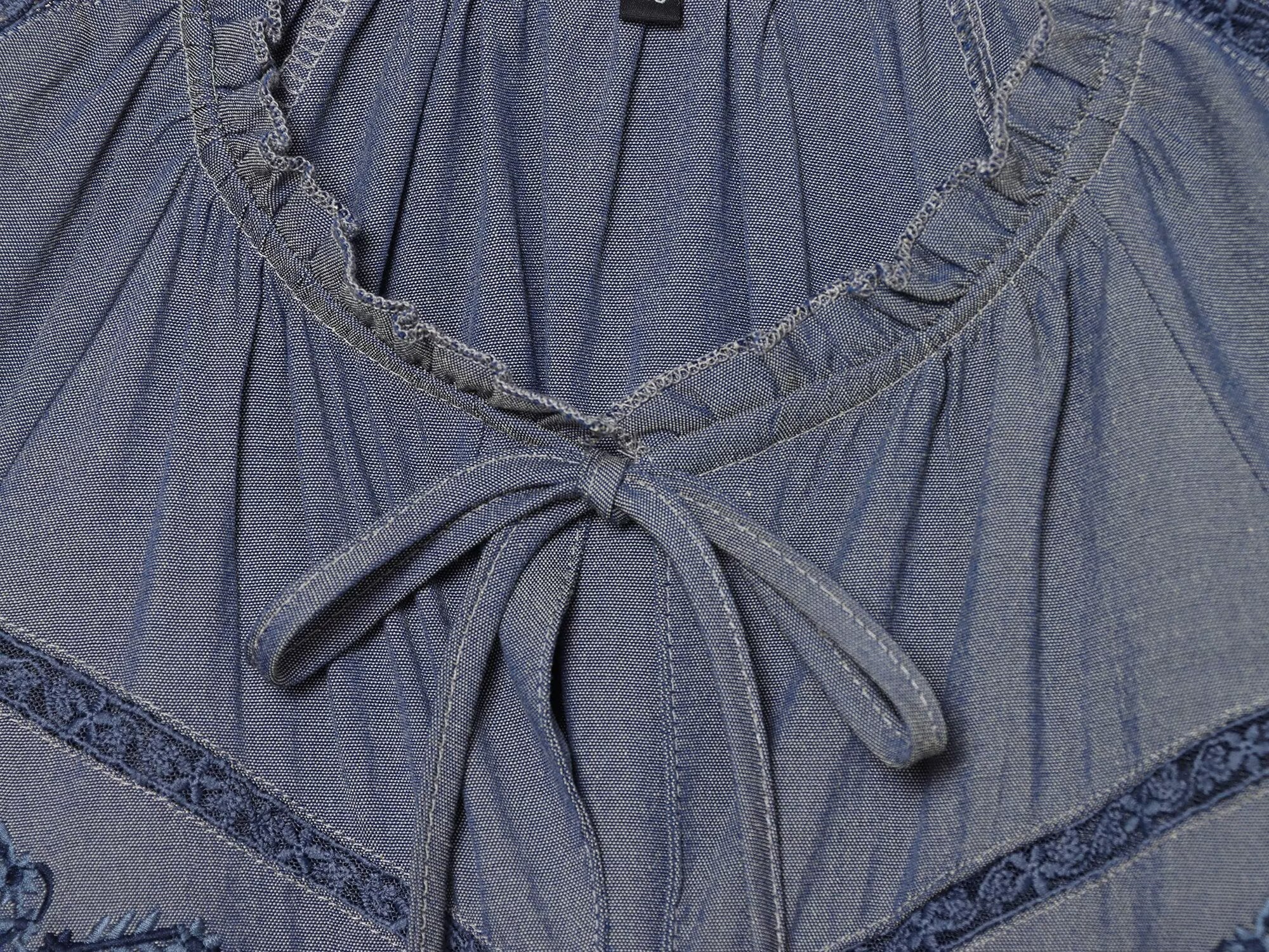 Women's bow decoration embroidered shirt