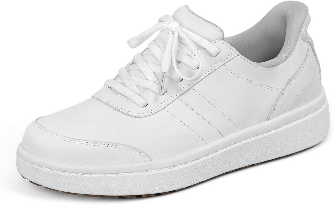 #180 Orthofeet Women’s Orthopedic Wander Hands-Free Leather Slip-On Casual Sneaker