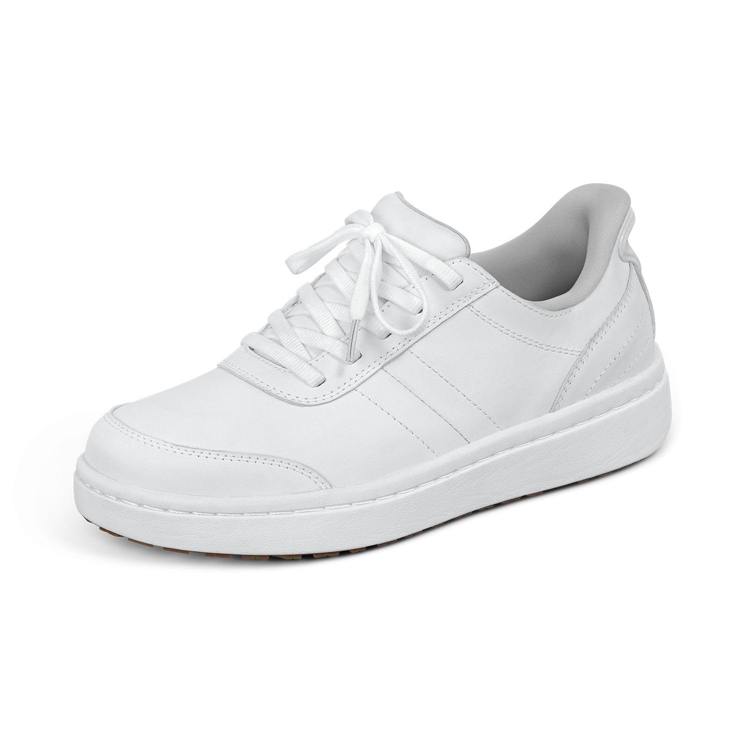 #180 Orthofeet Women’s Orthopedic Wander Hands-Free Leather Slip-On Casual Sneaker