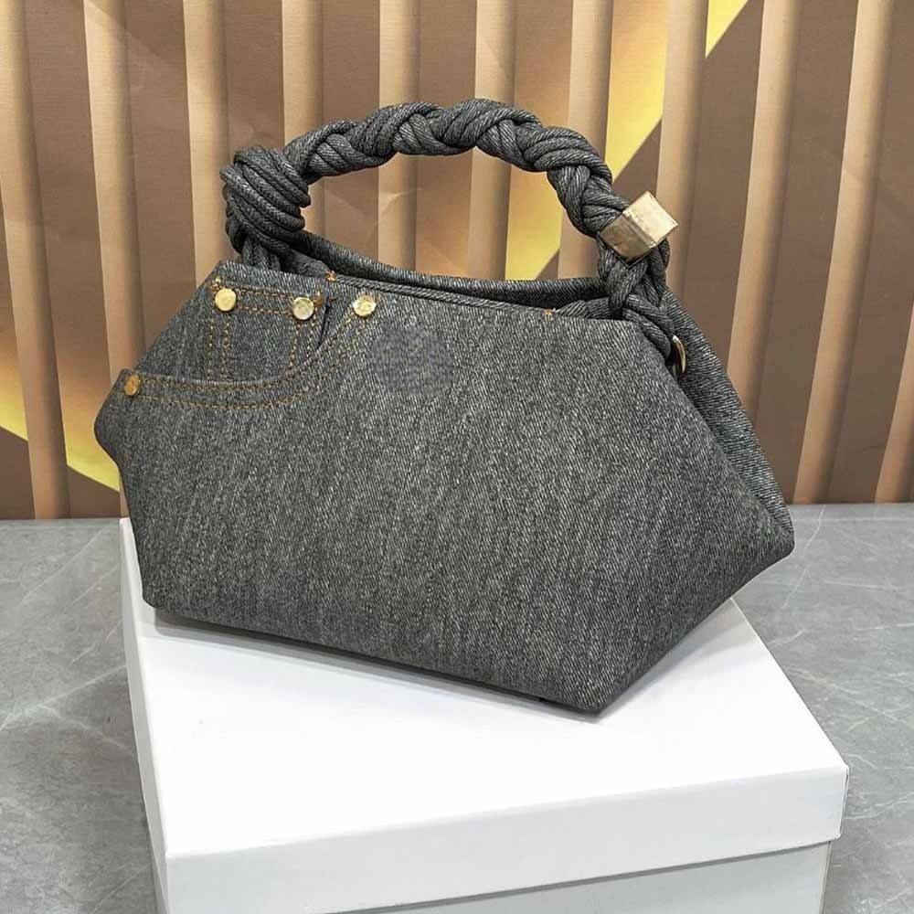 #390 Women's new denim woven hexagonal shoulder bag