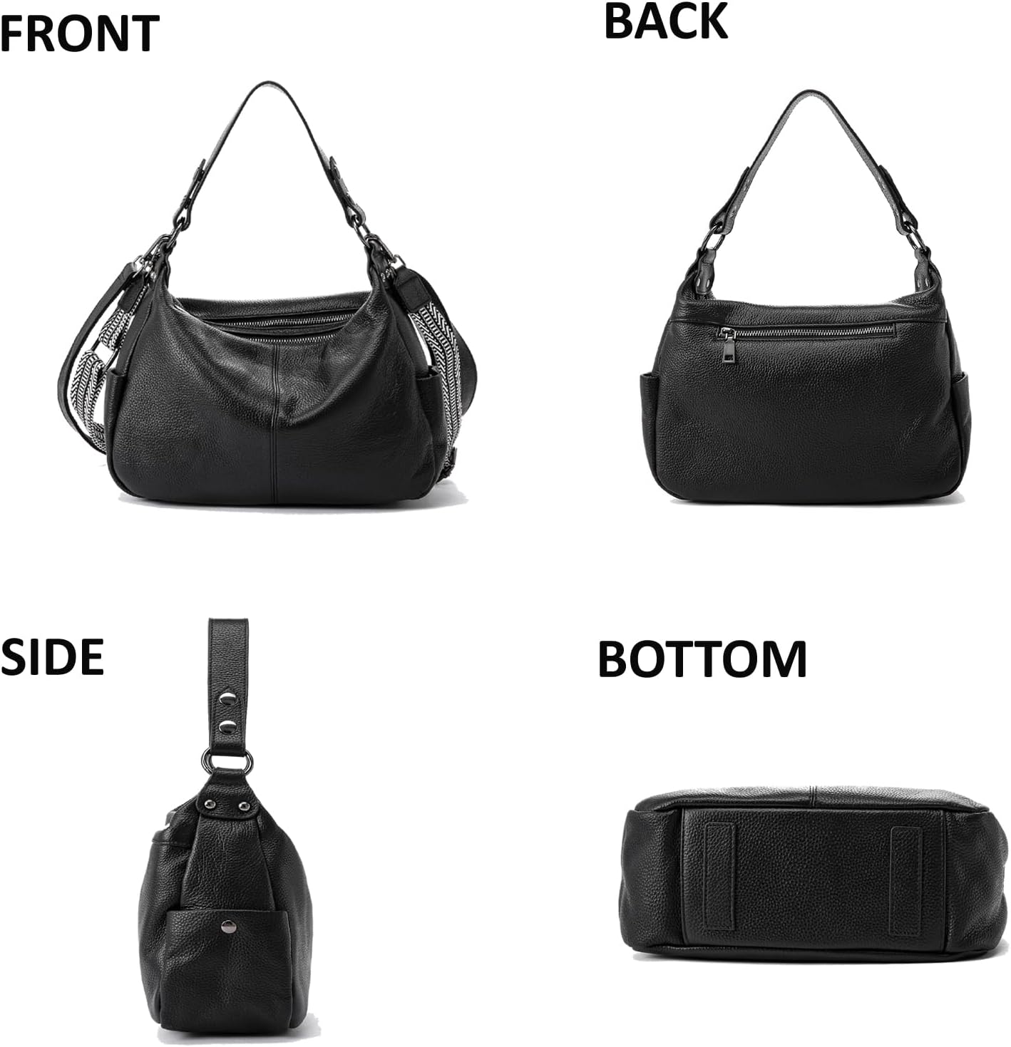 #330 Genuine Leather Messenger Hobo Bags Crossbody Handbag for Women Shoulder Bag with Adjustable Straps