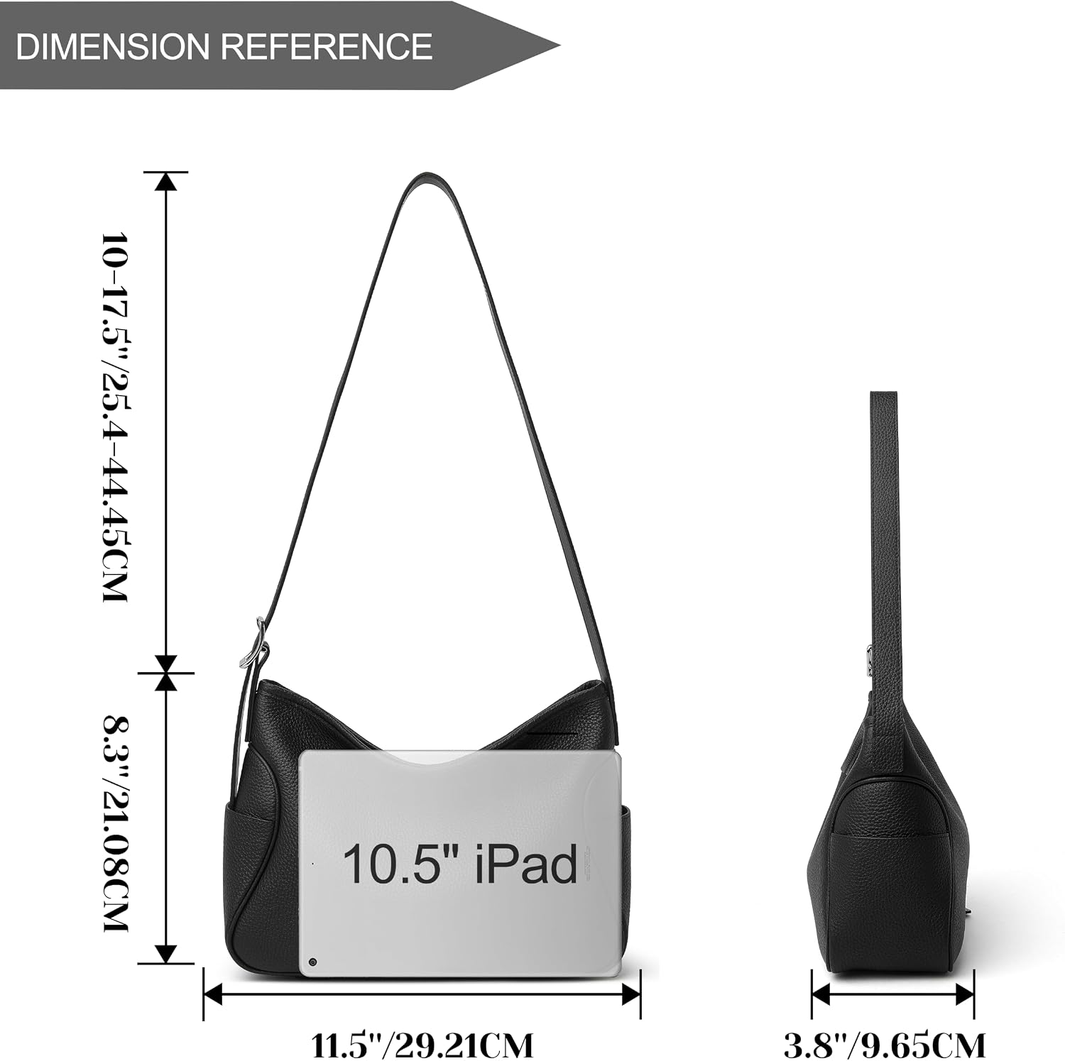 #420 DAILANDO Genuine Leather Hobo Purse for Women, Soft Top Grained Shoulder Tote Bag with Single Adjustable Strap