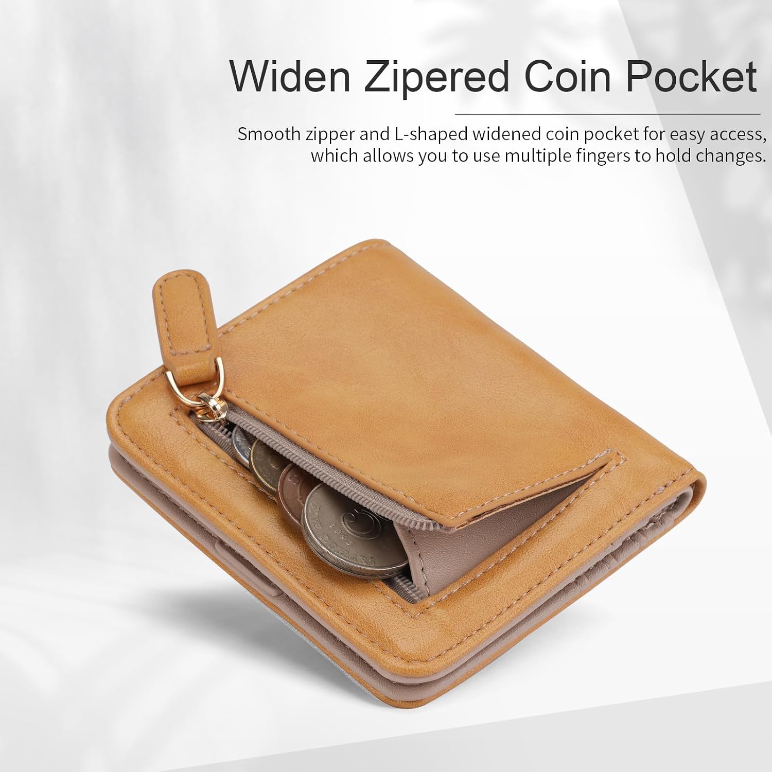 #100 APHISON Womens Wallet, Slim Small Wallet for Women Men RFID Wallet Women Sunflower Leather ID Credit Card Holder whit Zipper Coin Pocket Bifold Compact Wallet