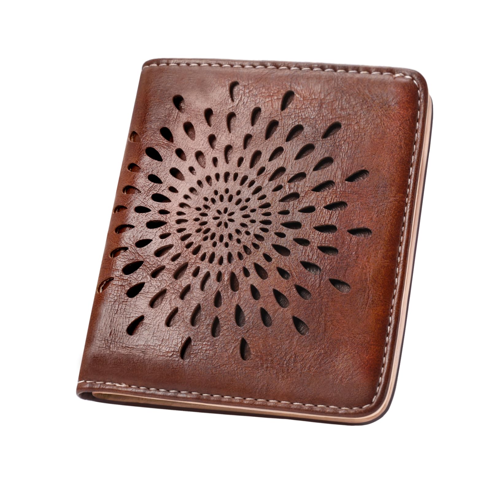 #100 APHISON Womens Wallet, Slim Small Wallet for Women Men RFID Wallet Women Sunflower Leather ID Credit Card Holder whit Zipper Coin Pocket Bifold Compact Wallet