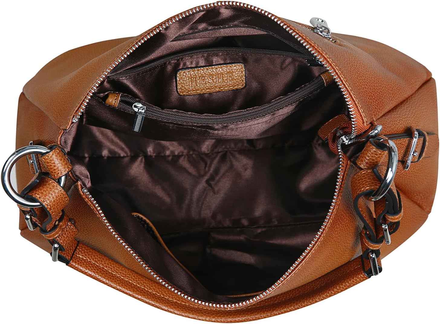 #450 HESHE Leather Purse and Handbag Hobo Shoulder Bags Tote Bag Crossbody Purse | Designer Genuine Leather Top Handle Ladies Casual Travel Work Satchel Bag Adjustable Straps Large Capacity Zippered Closure