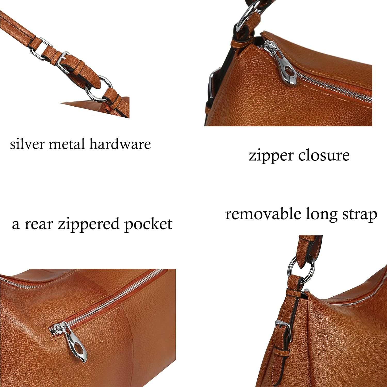 #450 HESHE Leather Purse and Handbag Hobo Shoulder Bags Tote Bag Crossbody Purse | Designer Genuine Leather Top Handle Ladies Casual Travel Work Satchel Bag Adjustable Straps Large Capacity Zippered Closure