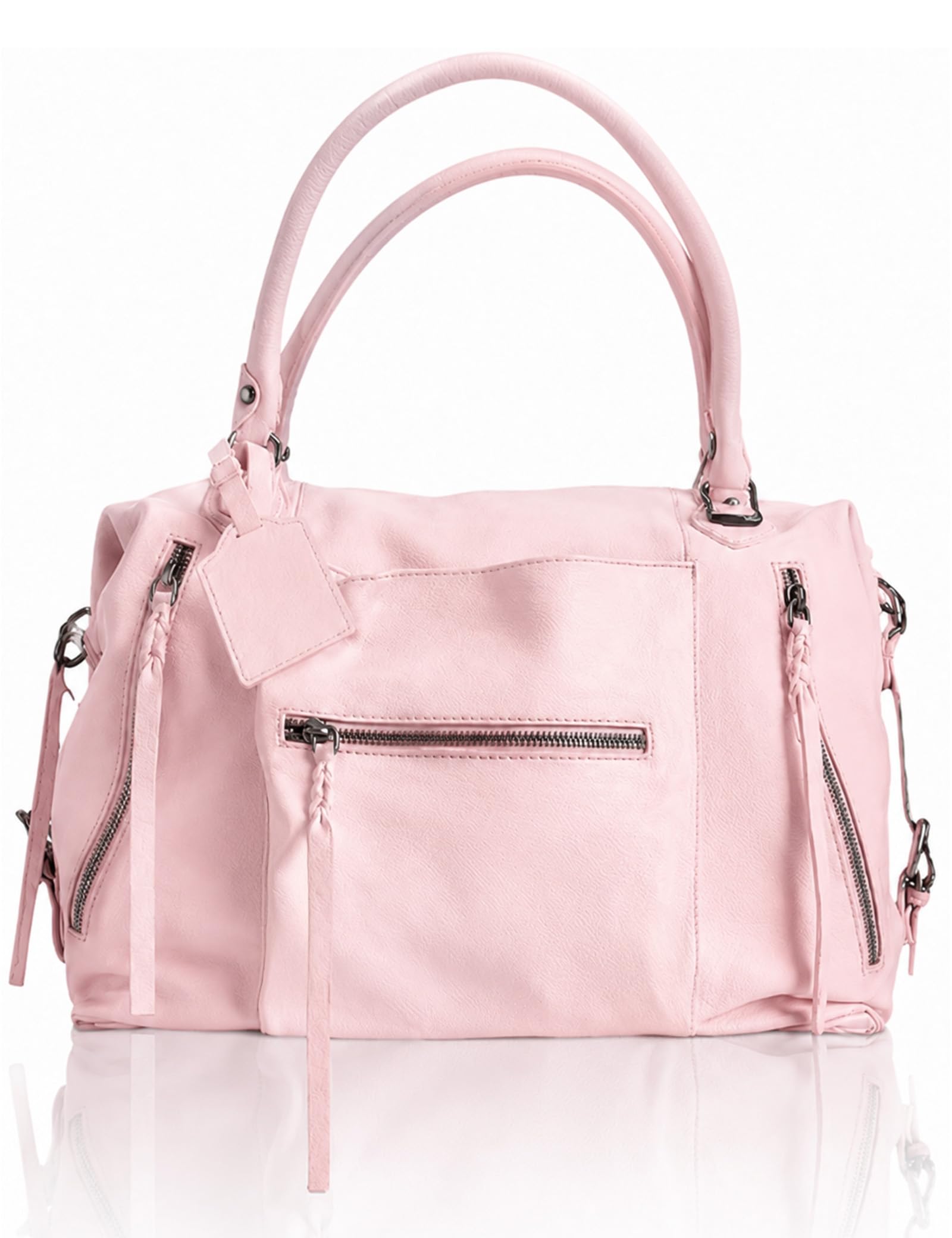 #260 Women's Large Tote Bag City Tote Bag Purse with Zipper Women Vegan Leather Hobo Handbags with Adjustable Strap
