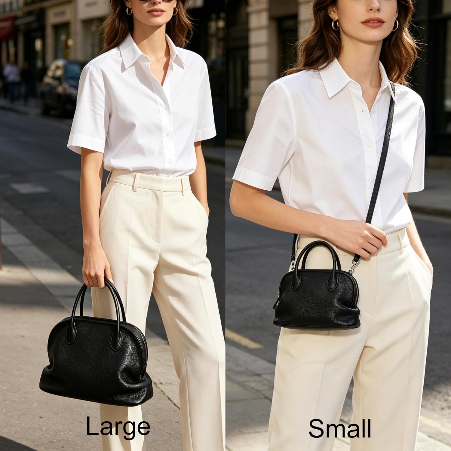 #400 DAILANDO Leather Top Handle Satchel Purse for Women, Soft Designer Tote Bag with Detachable Crossbody Strap
