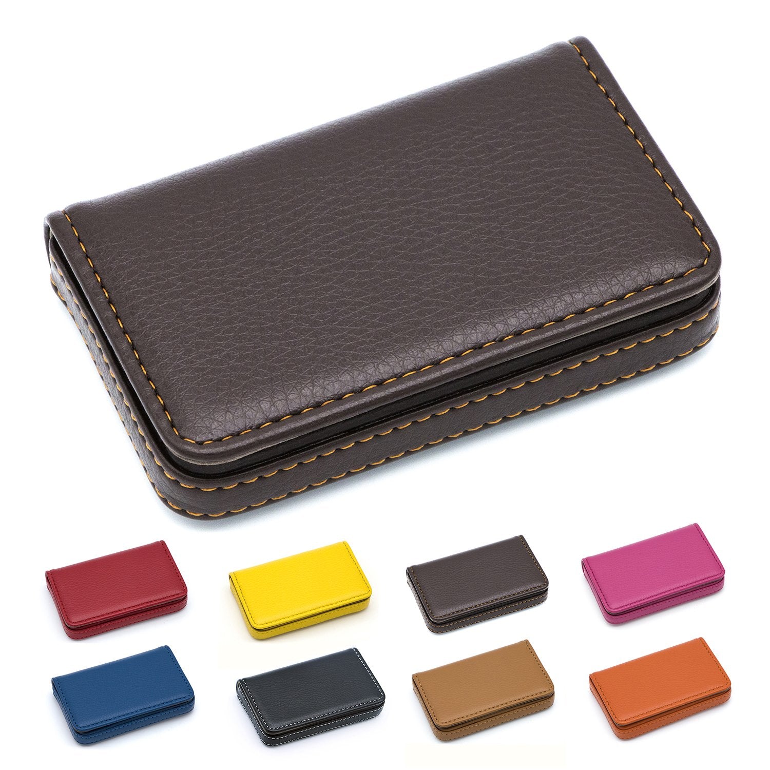 #50 Padike Business Name Card Holder Luxury PU Leather,Business Name Card Holder Wallet Credit card ID Case/Holder For Men & Women - Keep Your Business Cards Clean