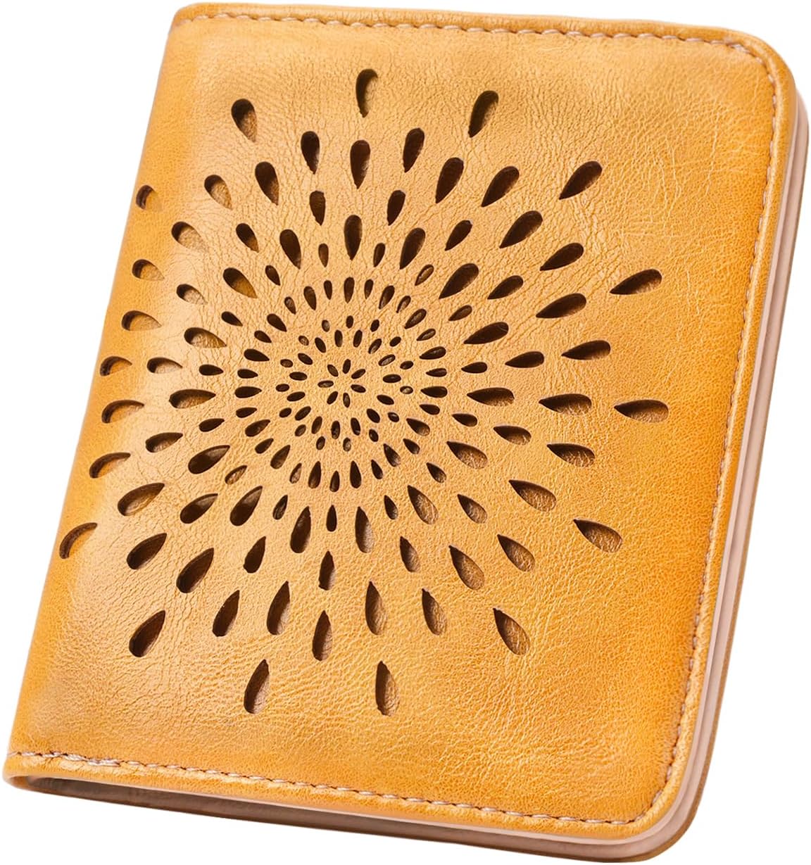 #100 APHISON Womens Wallet, Slim Small Wallet for Women Men RFID Wallet Women Sunflower Leather ID Credit Card Holder whit Zipper Coin Pocket Bifold Compact Wallet
