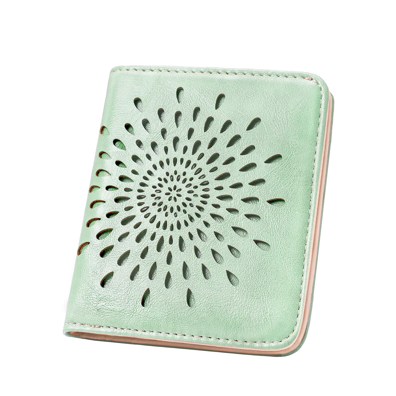 #100 APHISON Womens Wallet, Slim Small Wallet for Women Men RFID Wallet Women Sunflower Leather ID Credit Card Holder whit Zipper Coin Pocket Bifold Compact Wallet