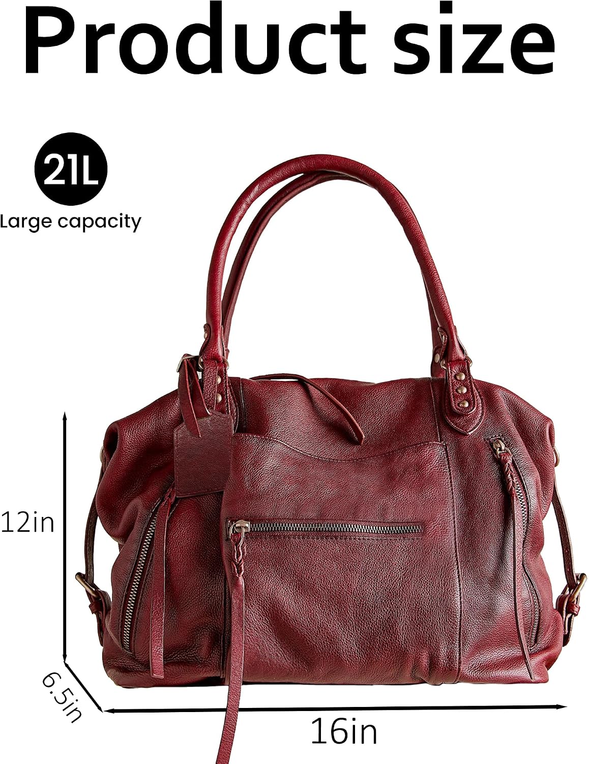 #260 Women's Large Tote Bag City Tote Bag Purse with Zipper Women Vegan Leather Hobo Handbags with Adjustable Strap