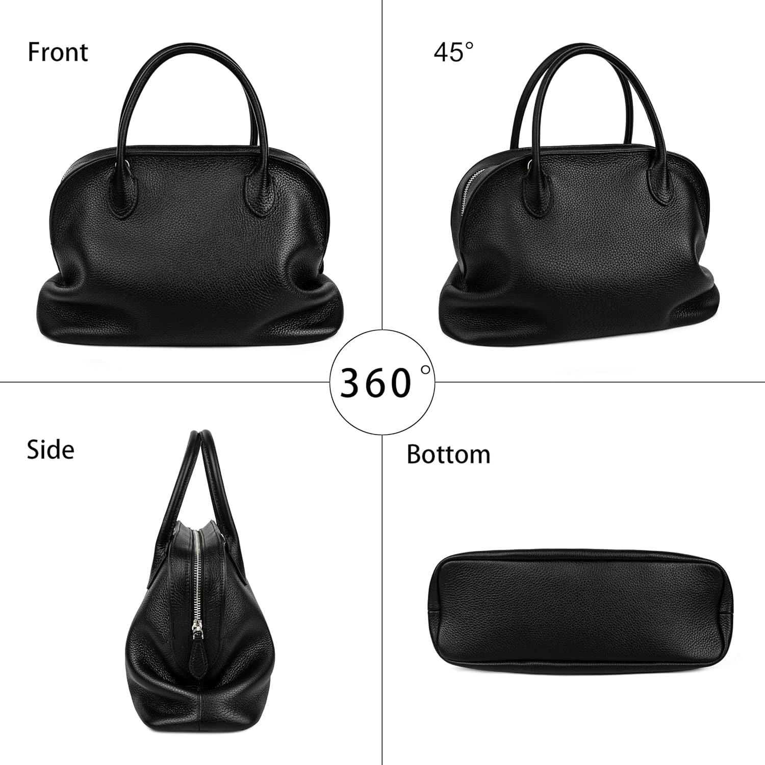 #400 DAILANDO Leather Top Handle Satchel Purse for Women, Soft Designer Tote Bag with Detachable Crossbody Strap