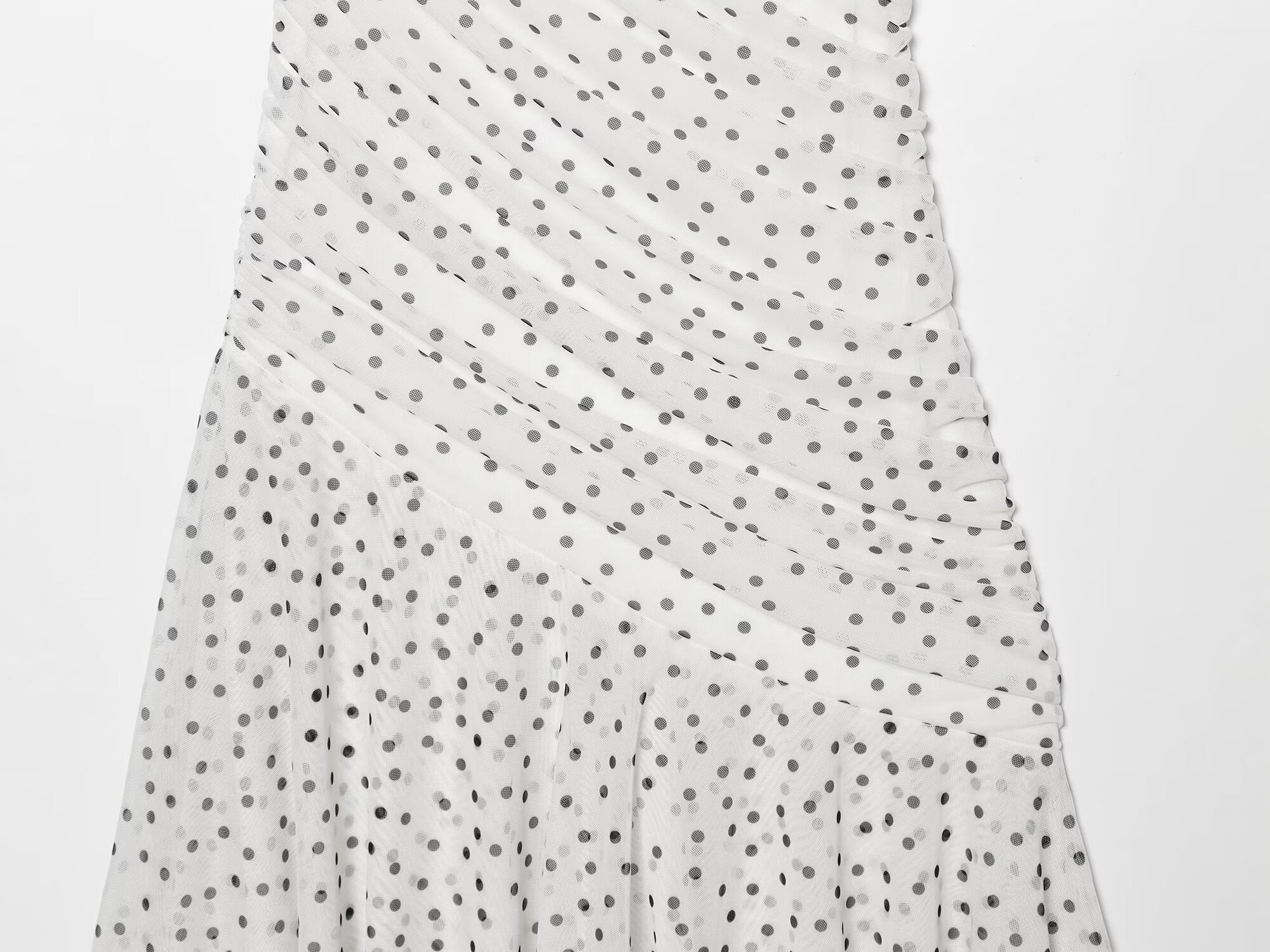 Women's slim pleated polka dot dress