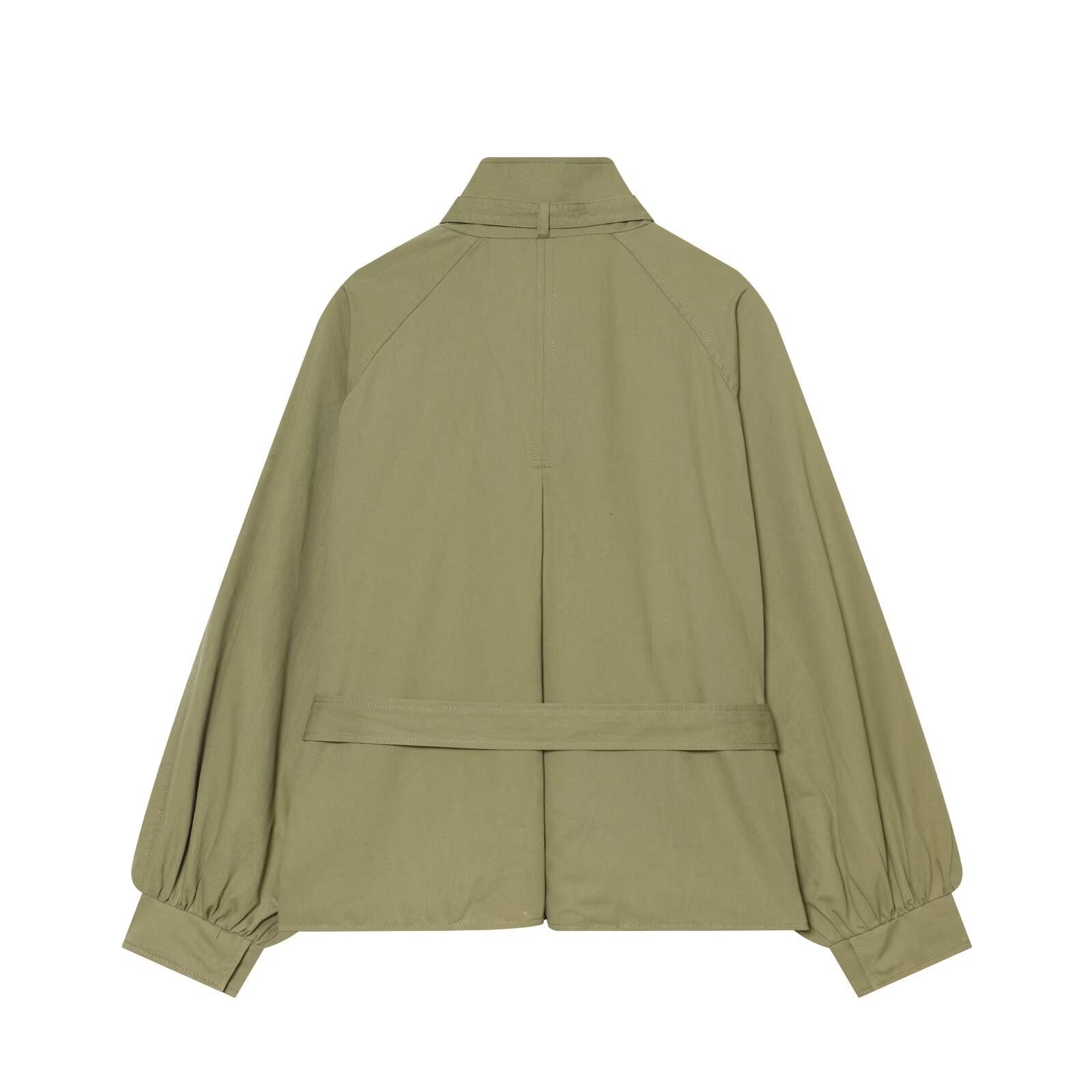 Women's With Belt stand collar jacket Coat