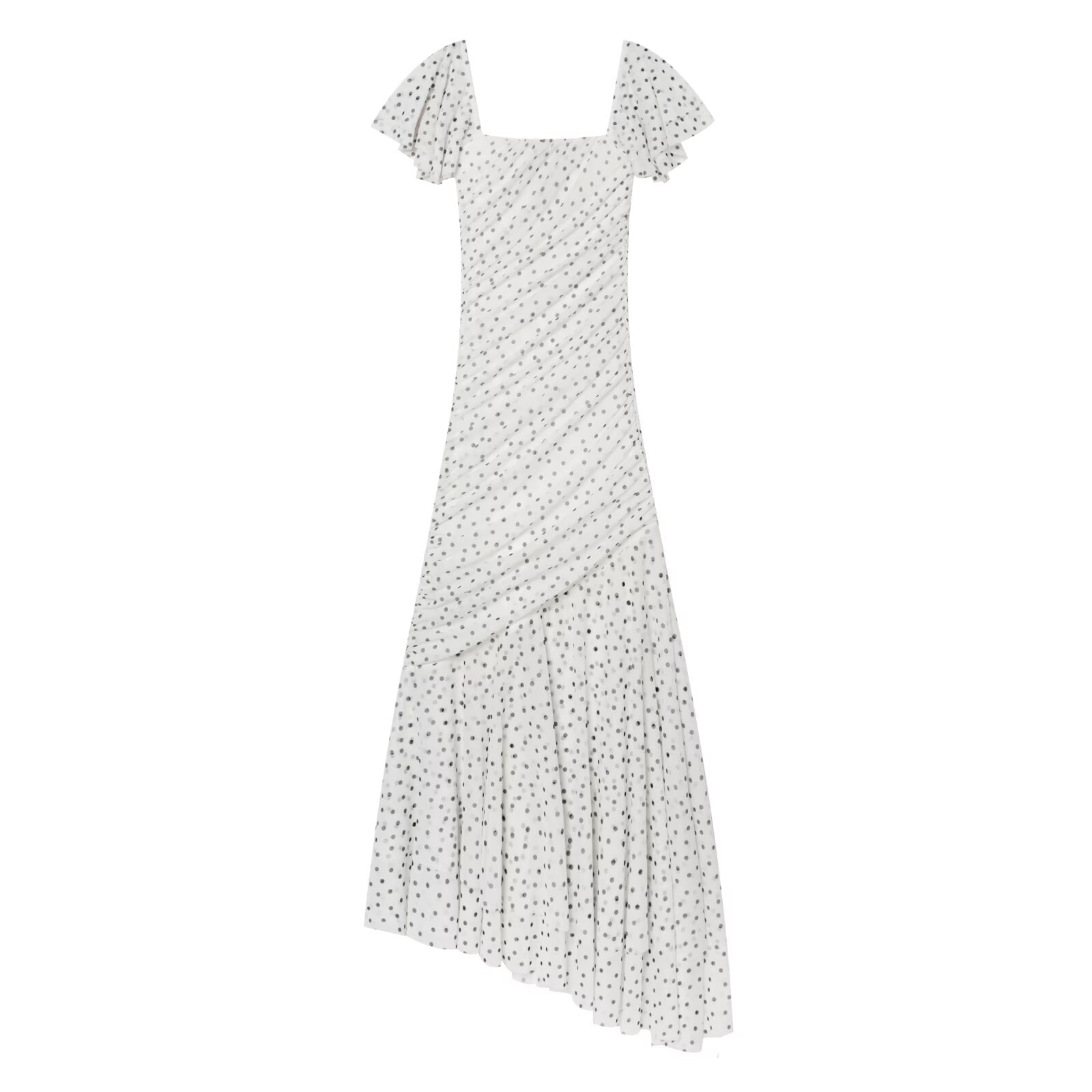 Women's slim pleated polka dot dress