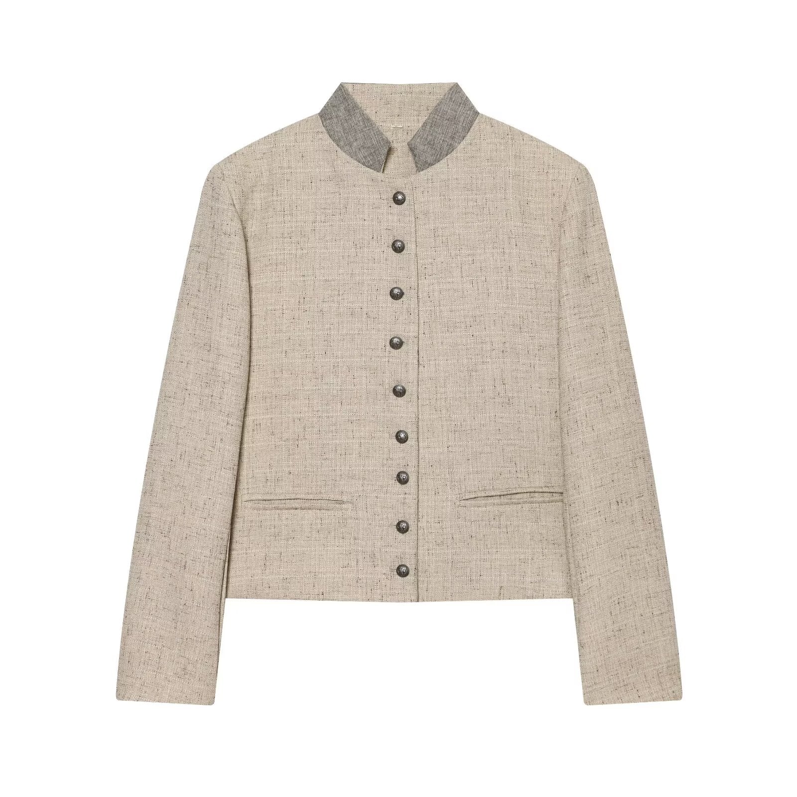 suit Women's 2 pieces back pleated design short Blazer Coat+ Pants