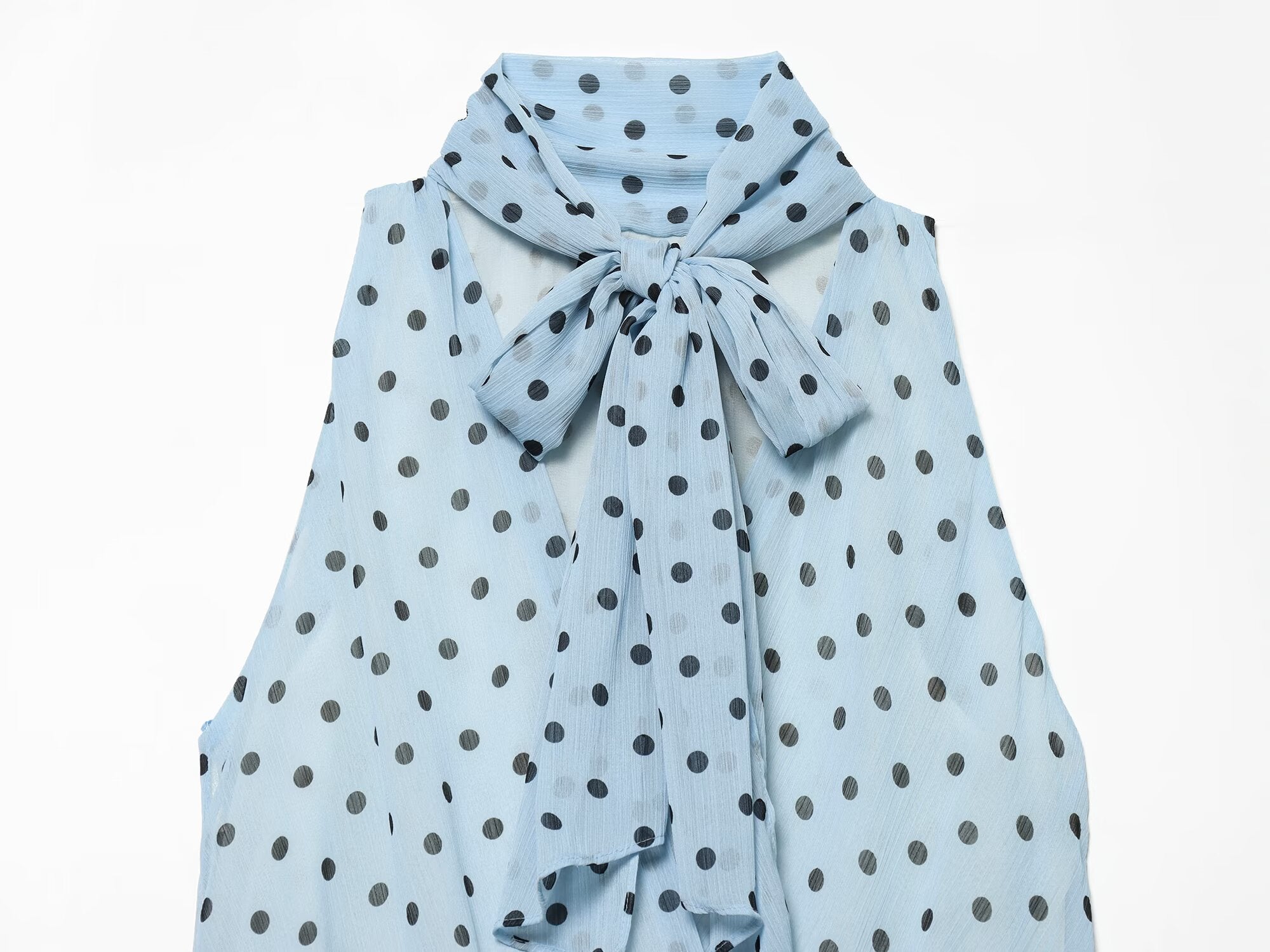 suit Women's 2 pieces polka dot lace up MIDI skirt+polka dot bow top