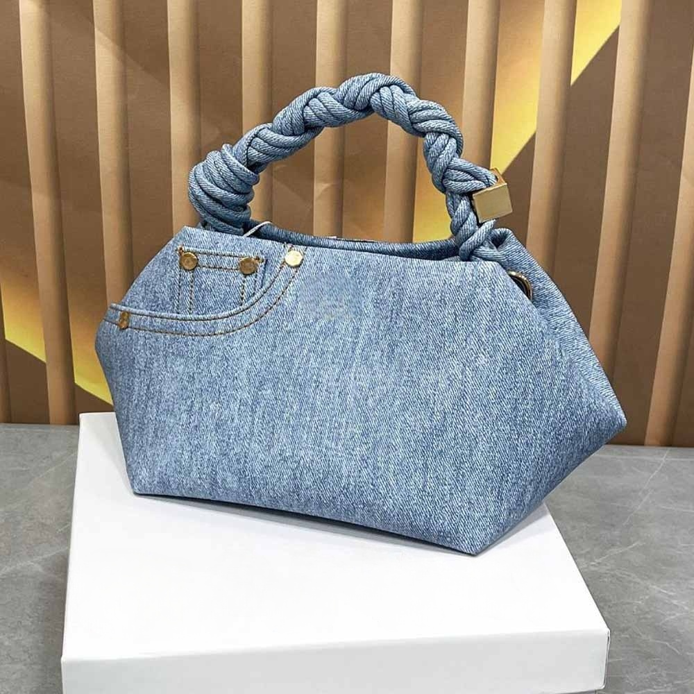 #390 Women's new denim woven hexagonal shoulder bag