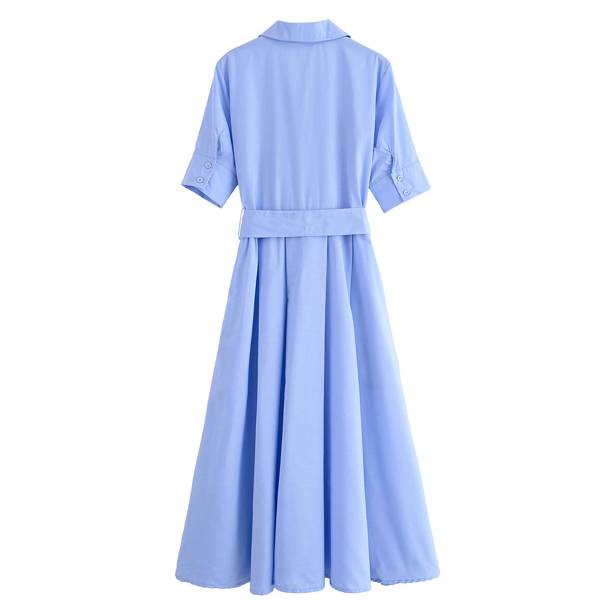 Women's with Belt shirt style poplin striped dress