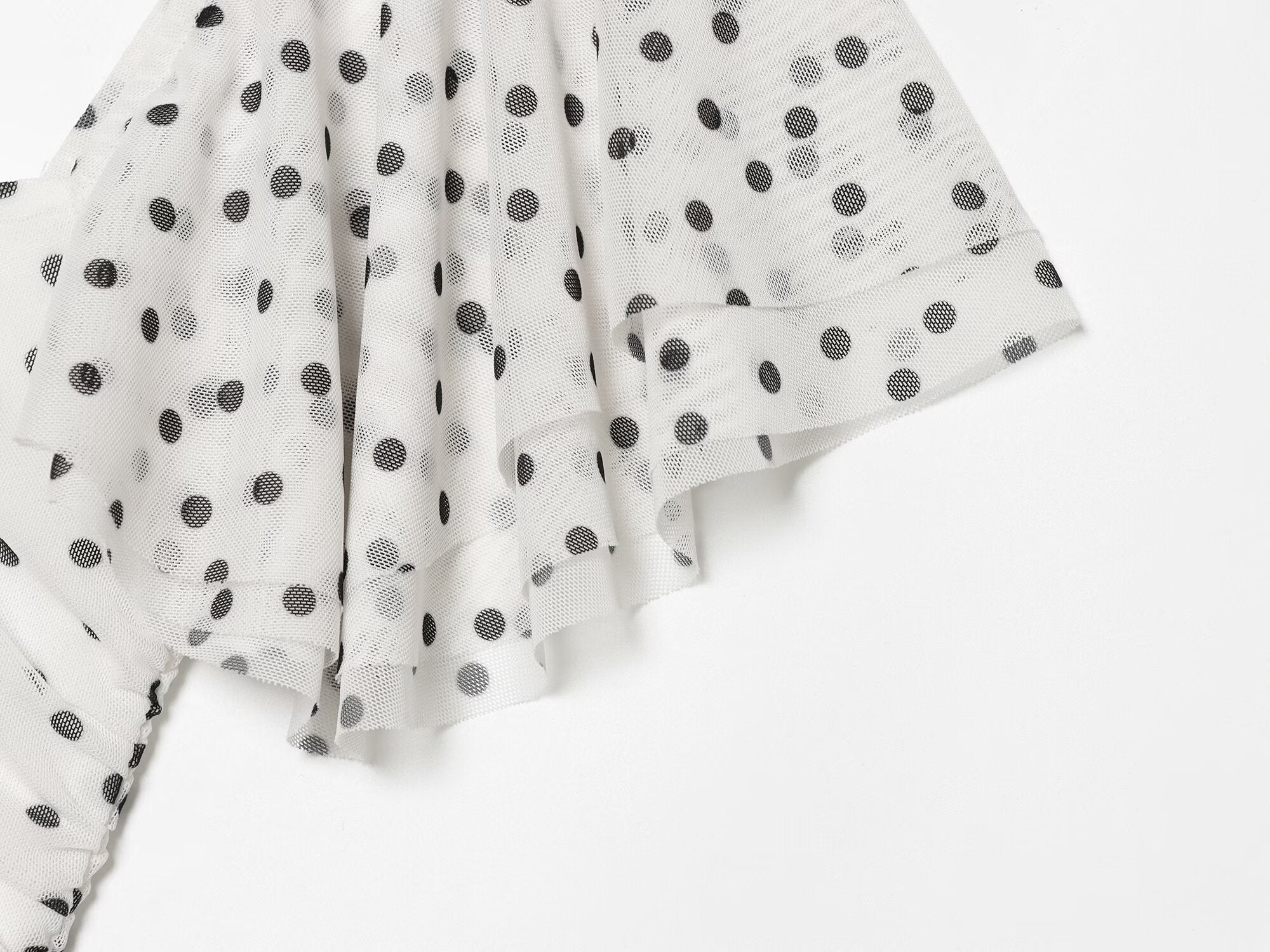 Women's slim pleated polka dot dress