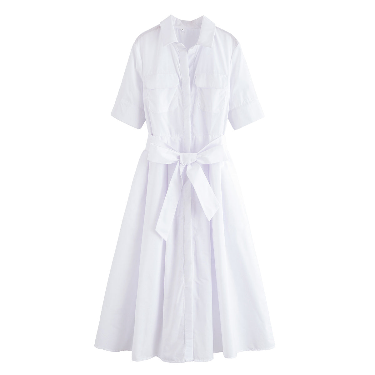 Women's with Belt shirt style poplin striped dress